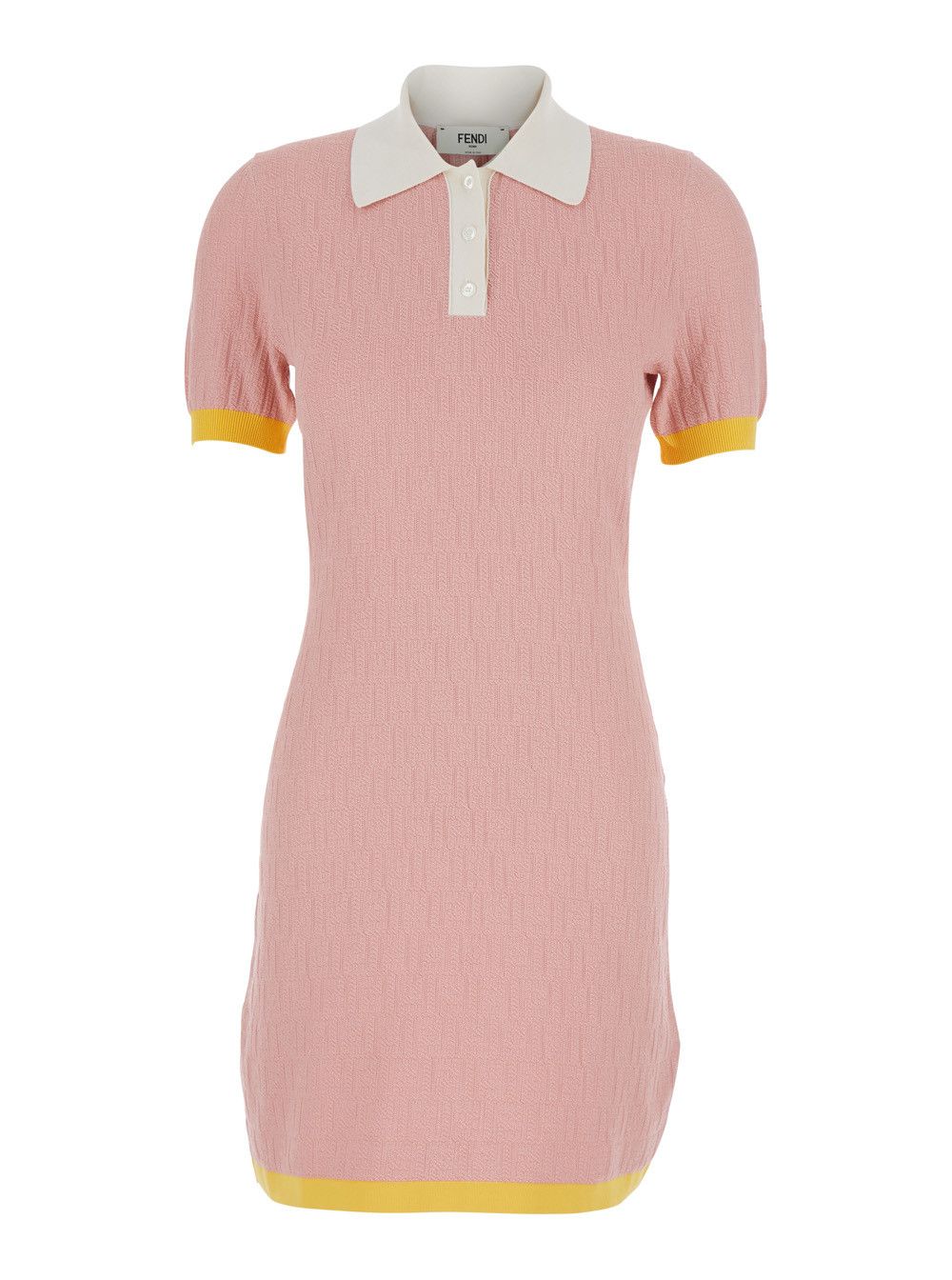 Fendi Pink dress with classic collar in cotton and silk blend for women Size M / US 6-8 / IT 42-44 - 1 Thumbnail
