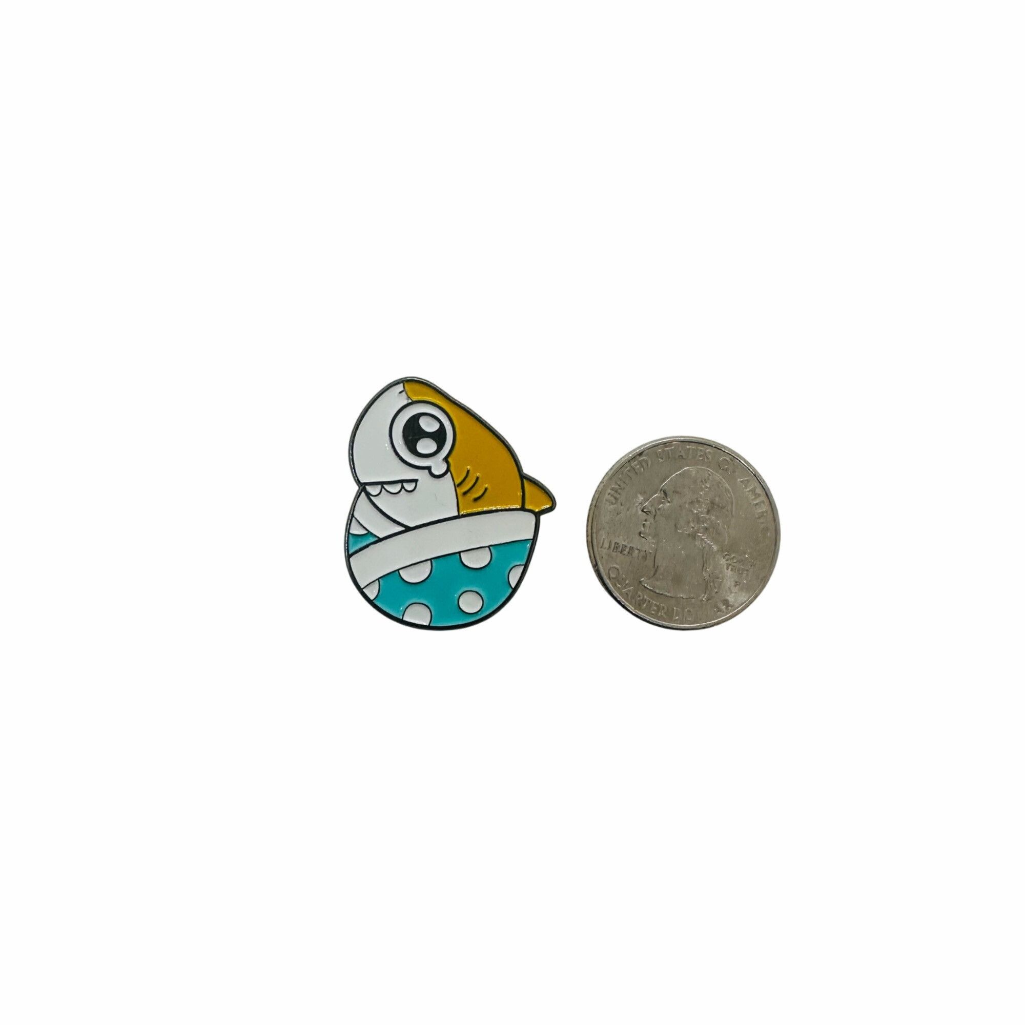 Other Shark Pin Yellow Blue Spot Animal Sea Life Whale Enamel Anim Size ONE SIZE - 3 Thumbnail