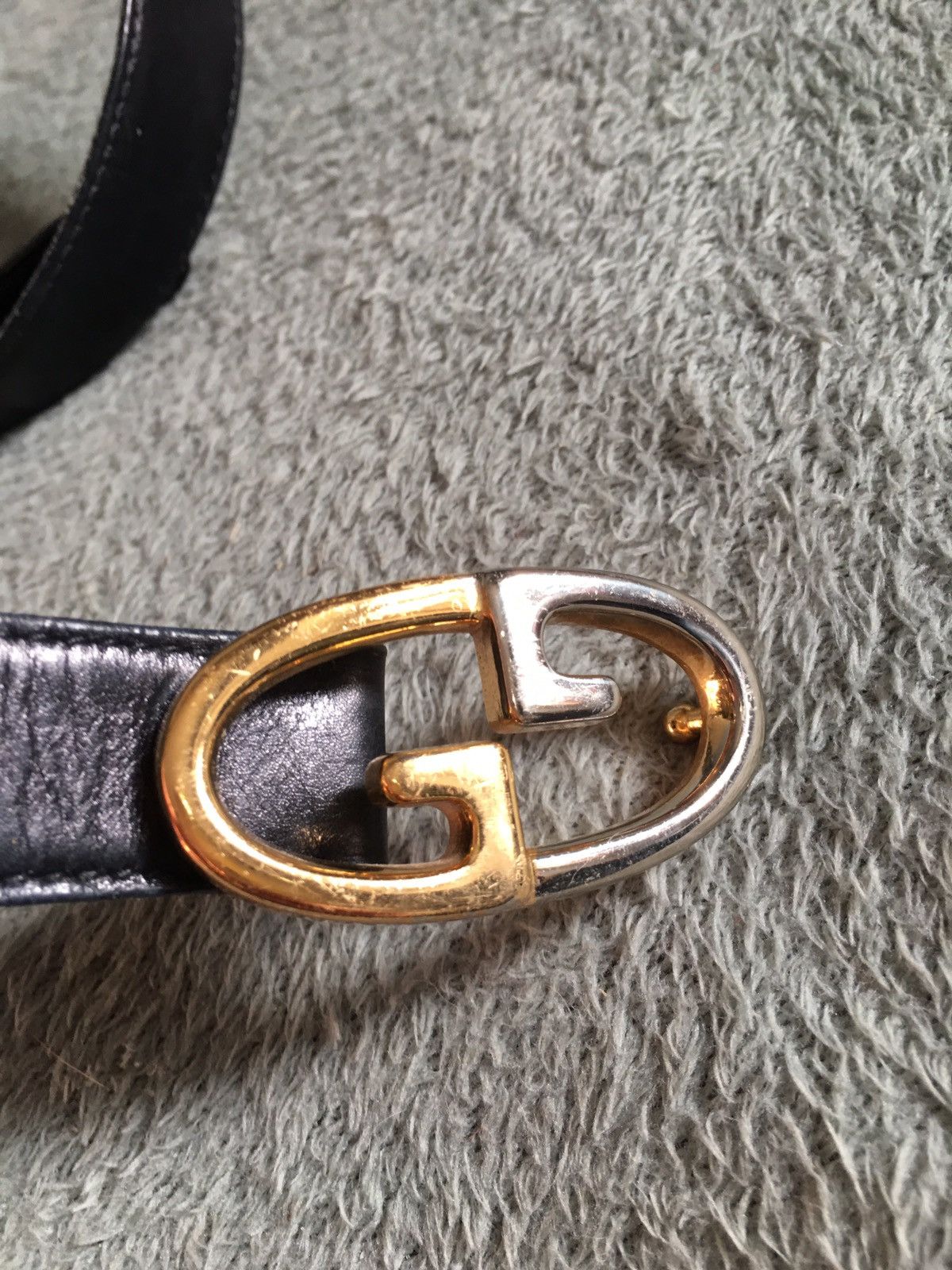 Gucci Gucci Belt Leather Black GG Vintage Sz 75/30 Size 30 - 2 Thumbnail