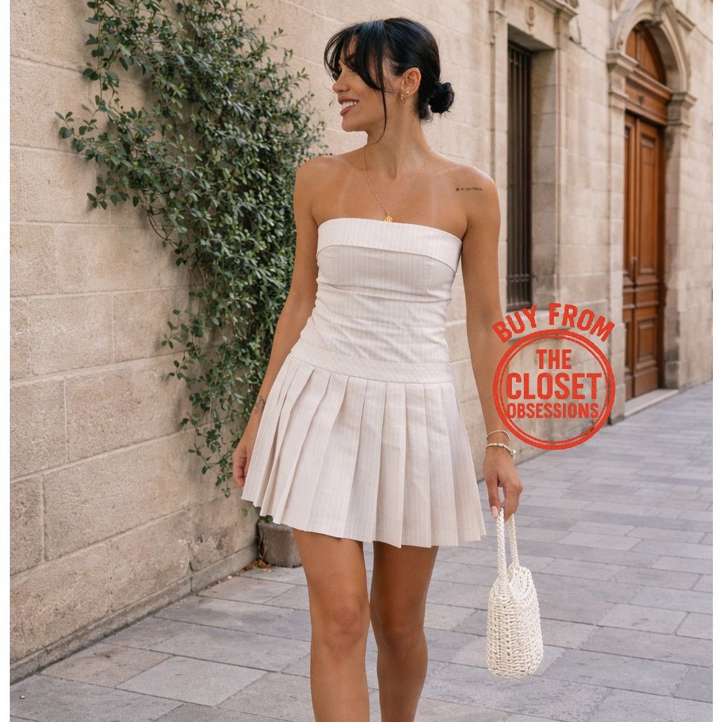 summer mini dress white Blissful Bow Mini Dress