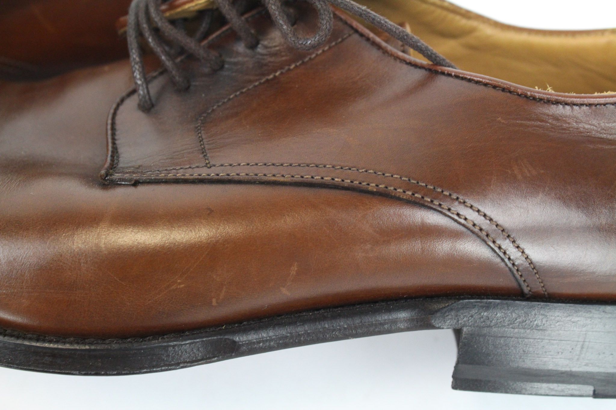 Suitsupply EU40 Mid-Brown Leather Derby Shoes 67798 Size US 7 / EU 40 - 14 Thumbnail