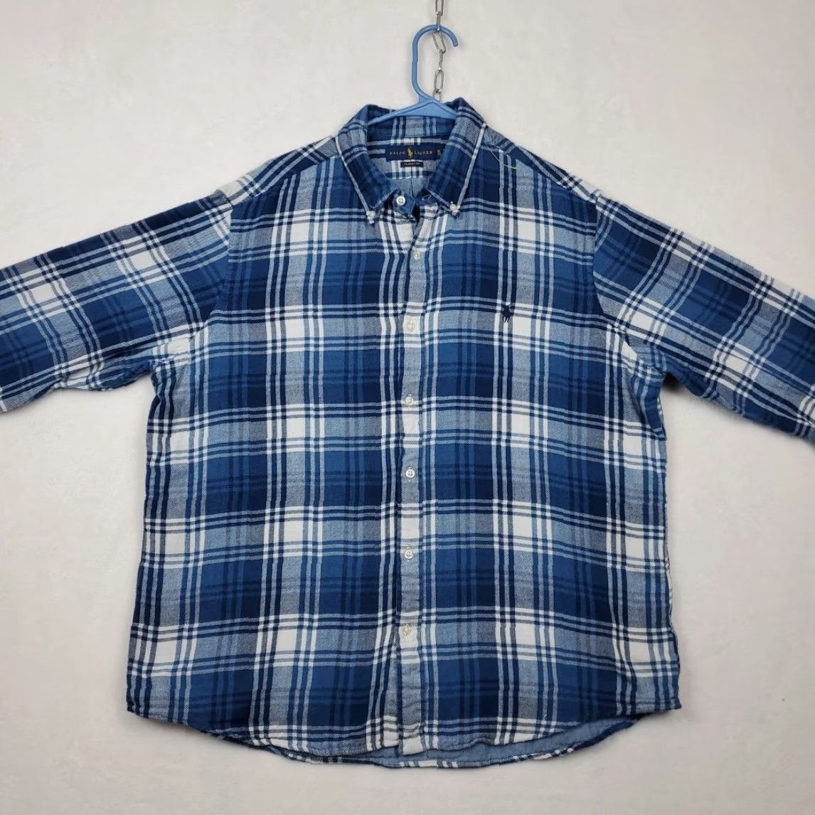 Ralph Lauren Ralph Lauren Shirt Mens XL Blue Plaid Flannel Classic Fit Button-Down Preppy Embroidered Casual Shirt Size US XL / EU 56 / 4 - 3 Thumbnail