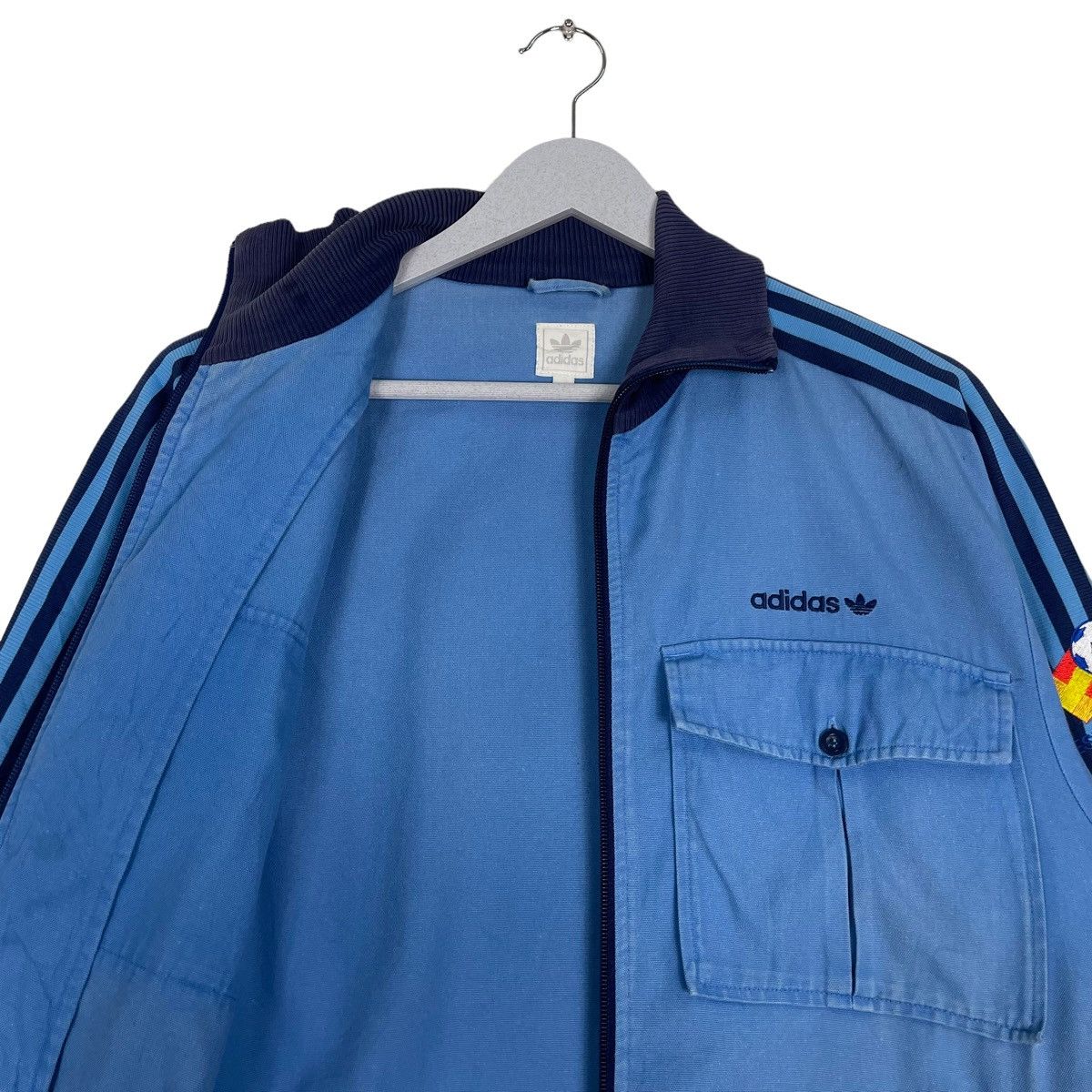 Adidas × Vintage 💥ADIDAS TRAINER BLUE STRIPE DOUBLE POCKET Size US L / EU 52-54 / 3 - 10 Thumbnail