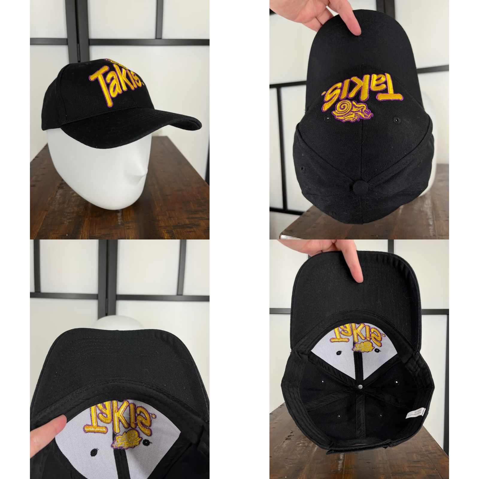 Vintage Knock Out Specialties Hat Cap Strap Back One Size Adult Black Yellow Purple Embroidered Chips Baseball Cap Mens Shirt Size ONE SIZE - 8 Thumbnail