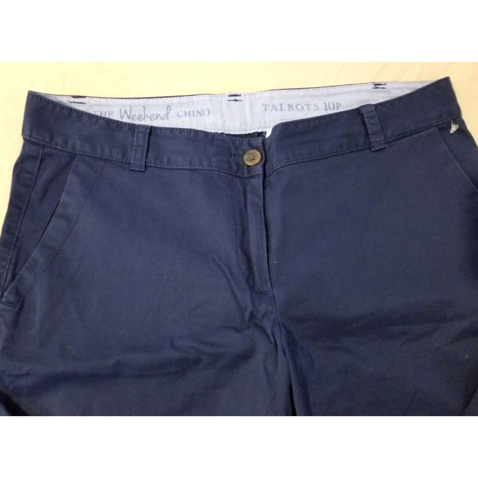 Talbots Womens Talbots Dress Pants Slim 6 Navy Blue Stretch Regular Pants Girls Mens - note: final position? Size 28" / US 6 / IT 42 - 4 Thumbnail