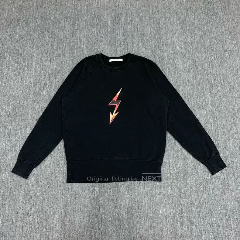 Givenchy Givenchy Black Lightning Letter Long Sleeve Hoodie (XS Siz Size US XS / EU 42 / 0 - 1 Thumbnail
