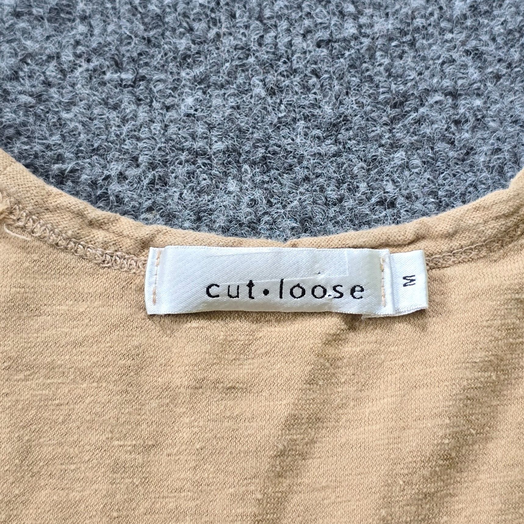 Vintage Cutloose Top Womens Medium Beige Linen Blend Short Sleeve T-Shirt Classic Casual Capsule Women Ladies Mens? (Wait) Size M / US 6-8 / IT 42-44 - 3 Thumbnail