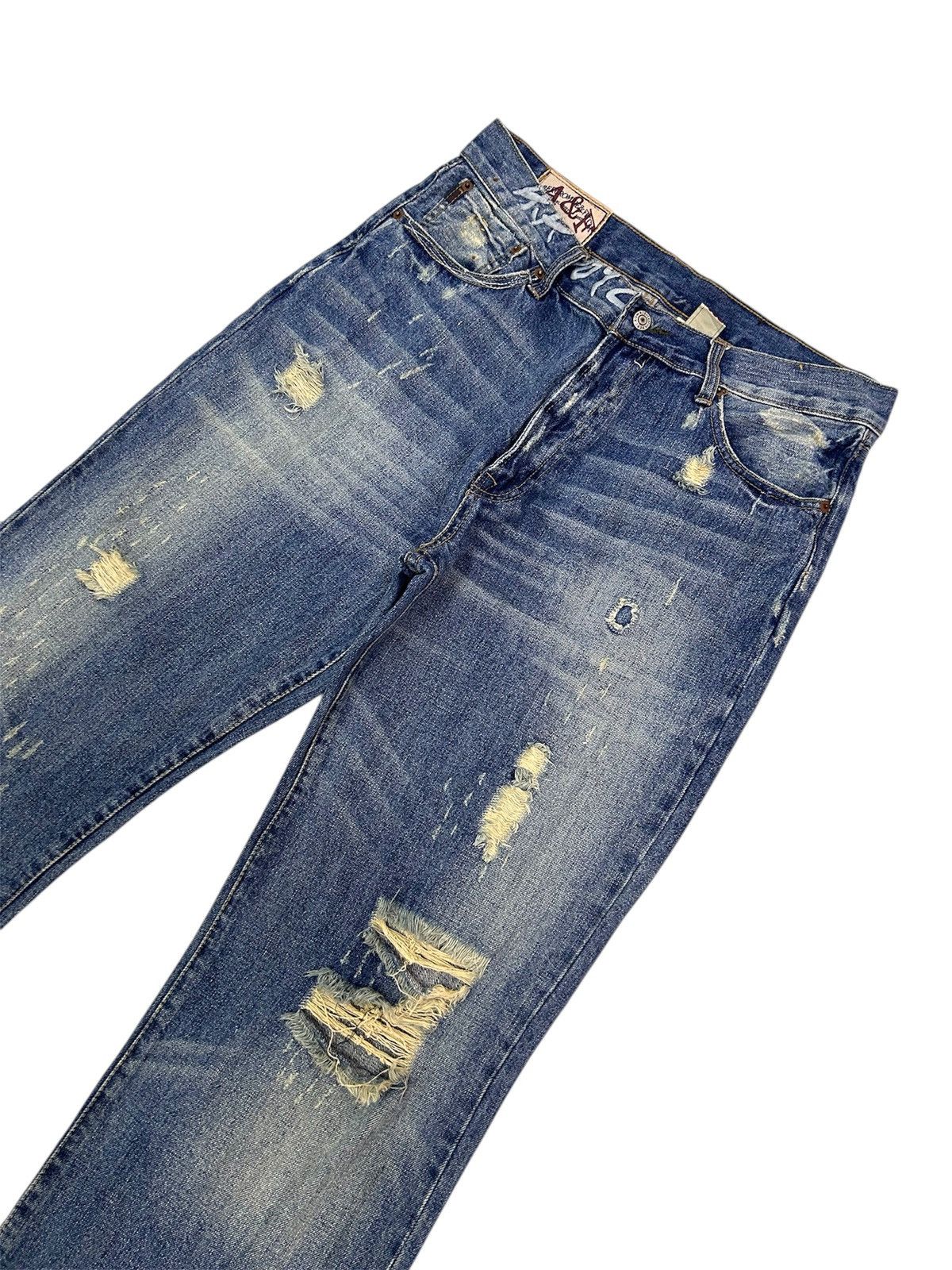 Abercrombie & Fitch × Vintage 💥 Vintage Abercrombie & Fitch Denim Distressed Punk Ripped Size US 34 / EU 50 - 3 Thumbnail