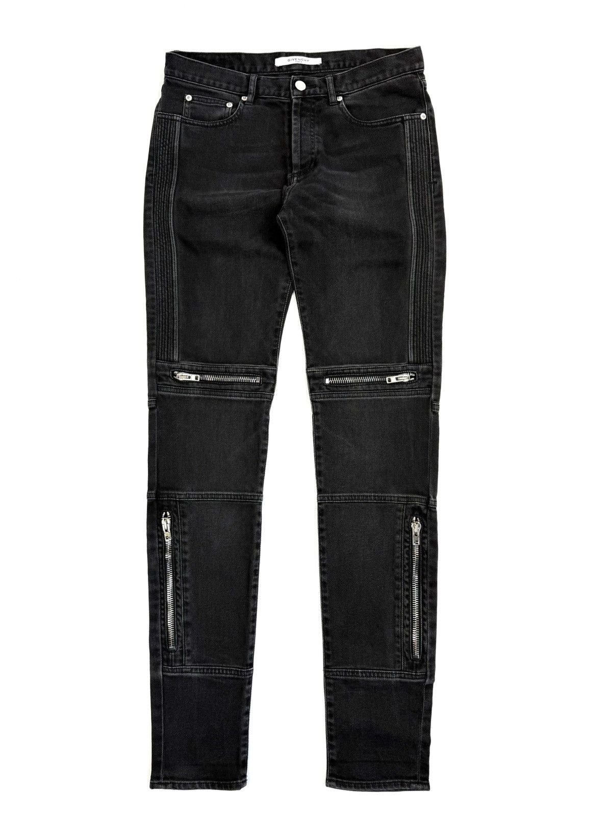 Givenchy Givenchy Zip Biker Black Jeans Washed Moto Archive Designer Size US 30 / EU 46 - 1 Thumbnail