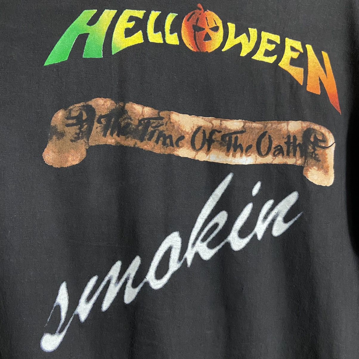 Band Tees × Vintage Vintage 90s Halloween Smokin Band Tee Size US L / EU 52-54 / 3 - 6 Thumbnail