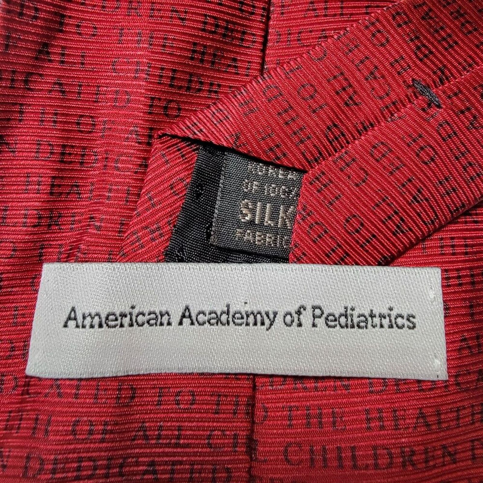Other American Academy Of Pediatrics Tie Burgundy w/ Logo Silk Size ONE SIZE - 4 Thumbnail