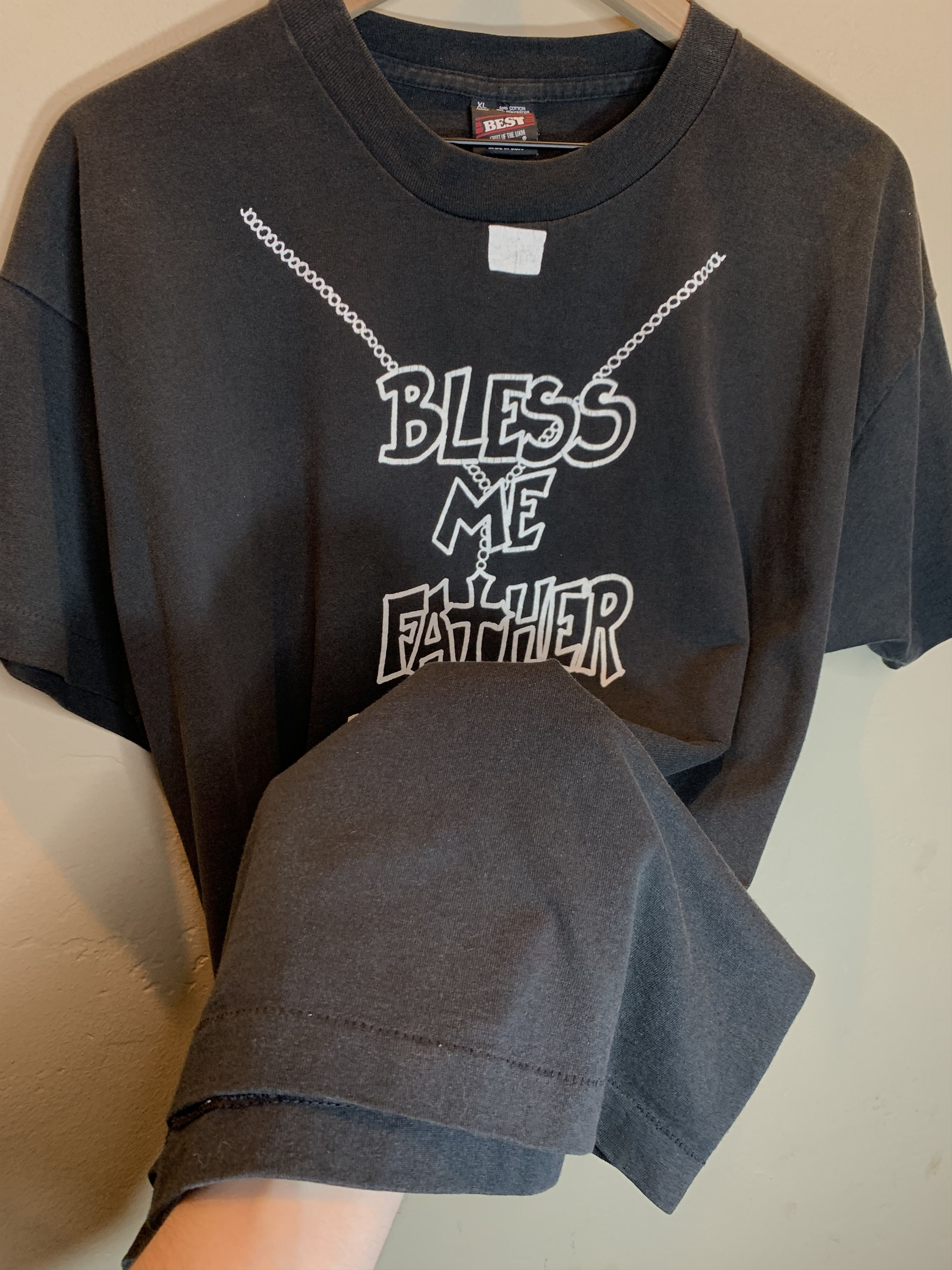 Vintage RARE* Vintage 90’s Bless Me Father Jesus Single Stitch Shirt Size US XL / EU 56 / 4 - 4 Thumbnail