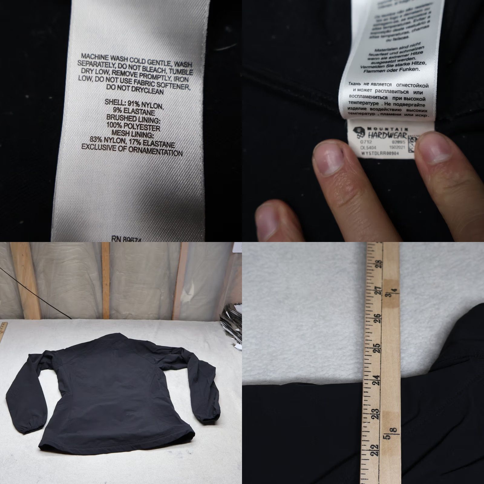 Mountain Hardwear Mountain Hardwear Jacket Womens Medium Black Softshell Wind Rain Full Zip Hiking Size M / US 6-8 / IT 42-44 - 8 Thumbnail
