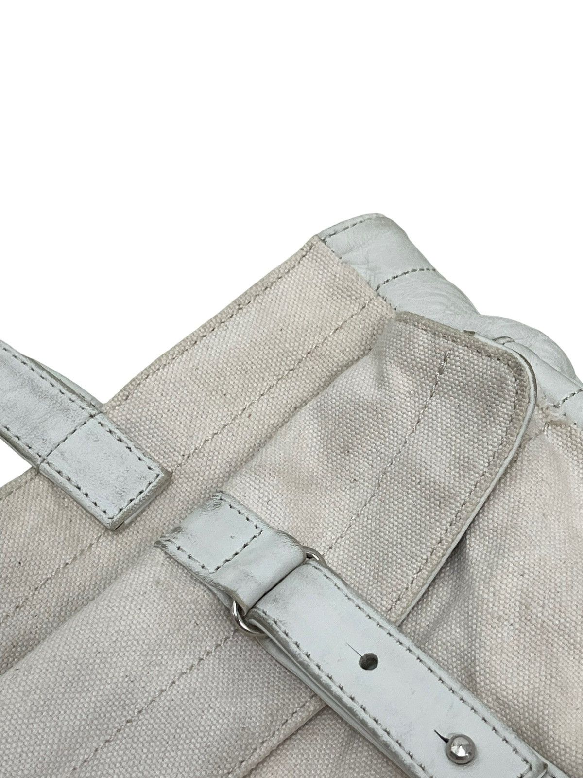 Yohji Yamamoto Yohji Yamamoto Tote Bag Leather Cotton Canvas Size ONE SIZE - 10 Thumbnail