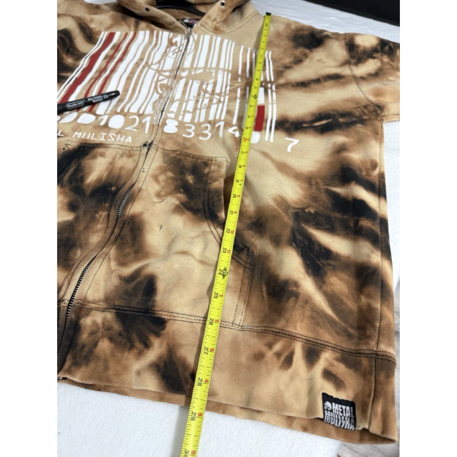 Metal Mulisha Metal Mulisha Hoodie XL Brown Skull Full Zip Mens Distressed Y2K Graphic Print Hooded Front Zip Size US XL / EU 56 / 4 - 2 Thumbnail