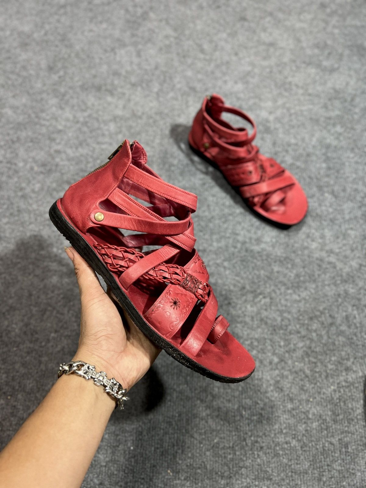 Alfredo Bannister Alfredo Bannister Red Leather Sandal Size US 9 / EU 42 - 6 Thumbnail