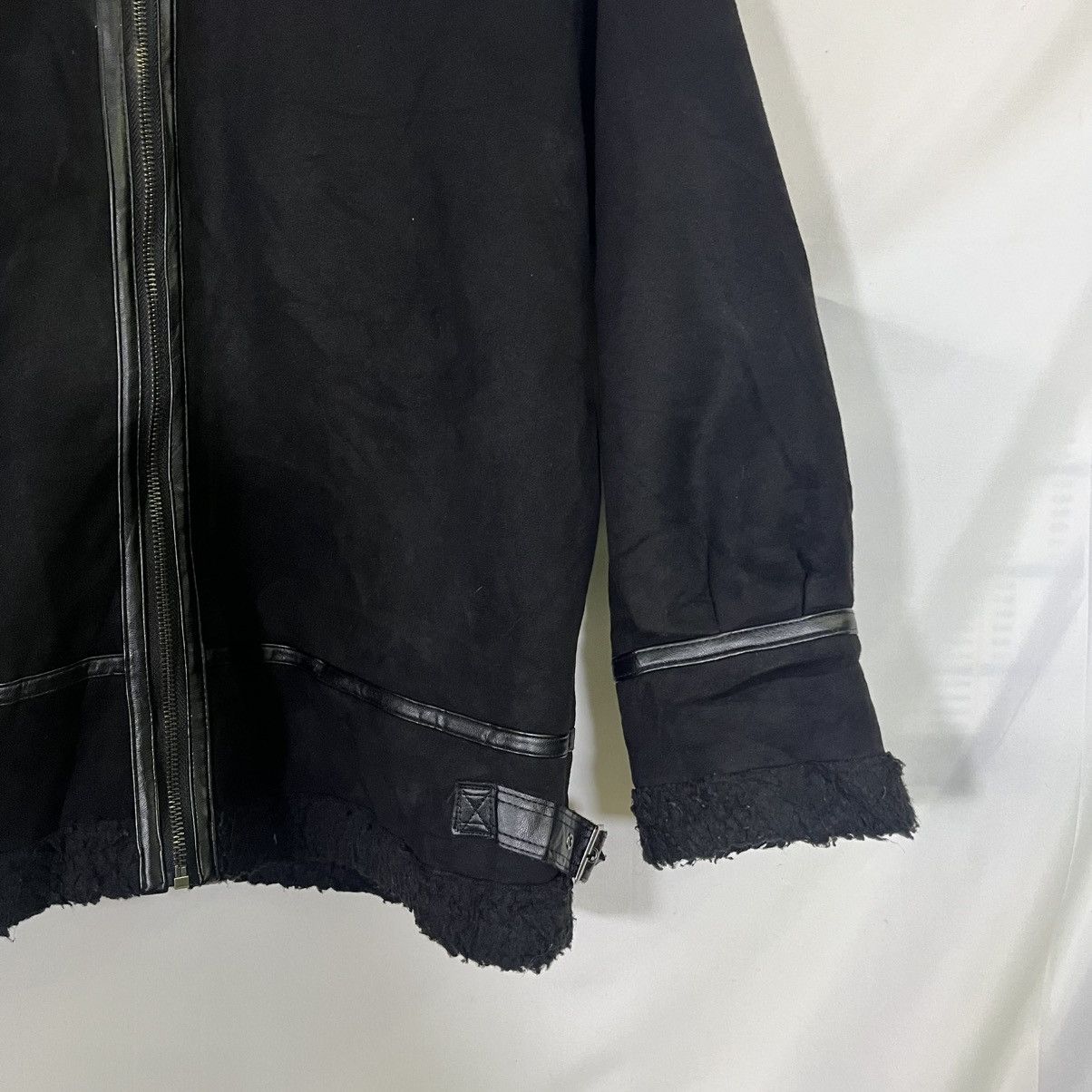 14th Addiction VINTAGE GRL LGB FUR SUEDE BUCKLE ZIPPED UP JACKET Size L / US 10 / IT 46 - 3 Thumbnail