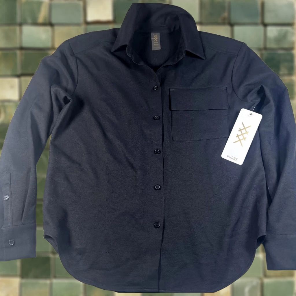 Rhone VINTAGE Rhone Horizon Shirt Jacket Mens XS Black Recycled Polyester Button Up Shacket Size US XS / EU 42 / 0 - 1 Thumbnail