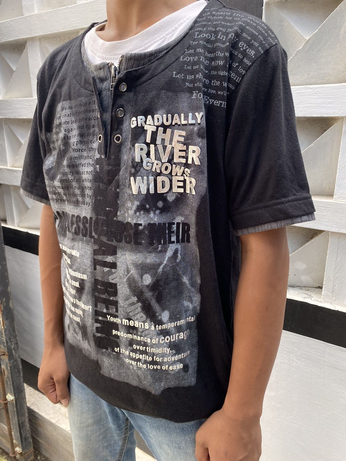 Japanese Brand 💸LAST DROP💸Vintage y2k spinash poem double layered tee Size US L / EU 52-54 / 3 - 2 Thumbnail