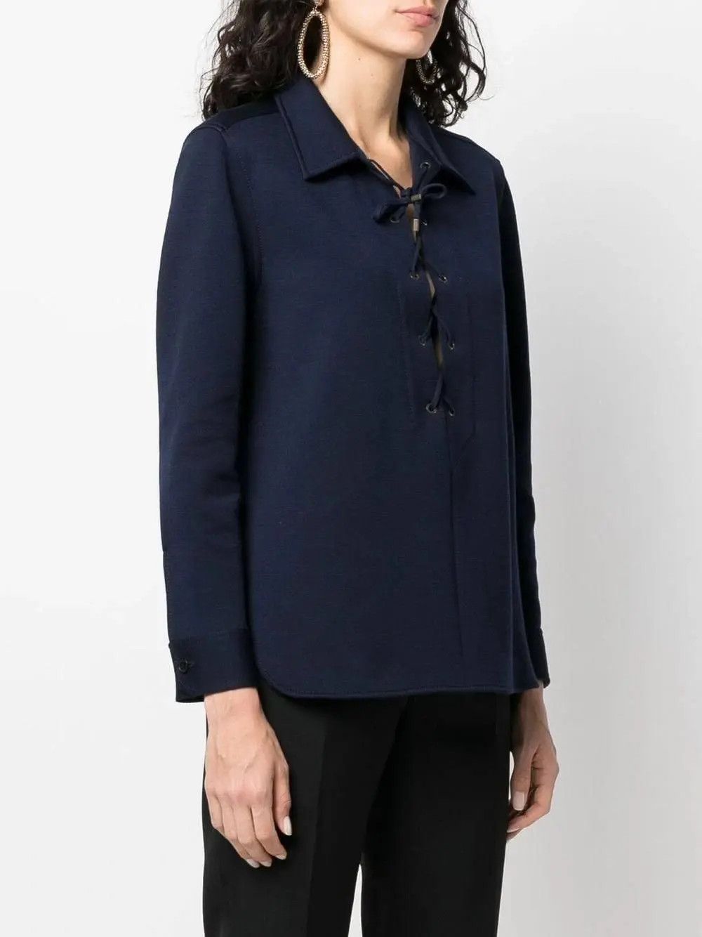 Saint Laurent Paris o1s1wg111124 Overshirt In Jersey in Blue Size M / US 6-8 / IT 42-44 - 4 Thumbnail