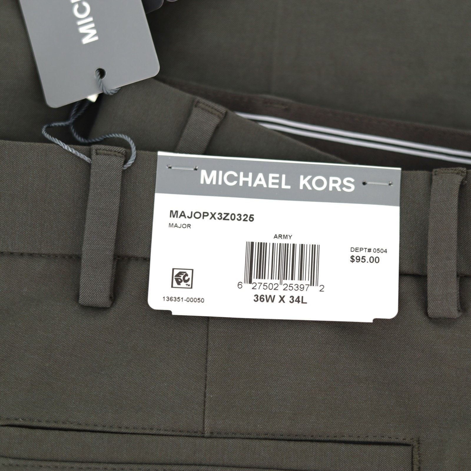 Michael Kors Michael Kors Men's Army Green Dress Pants Size W36 L30 Size US 36 / EU 52 - 4 Thumbnail