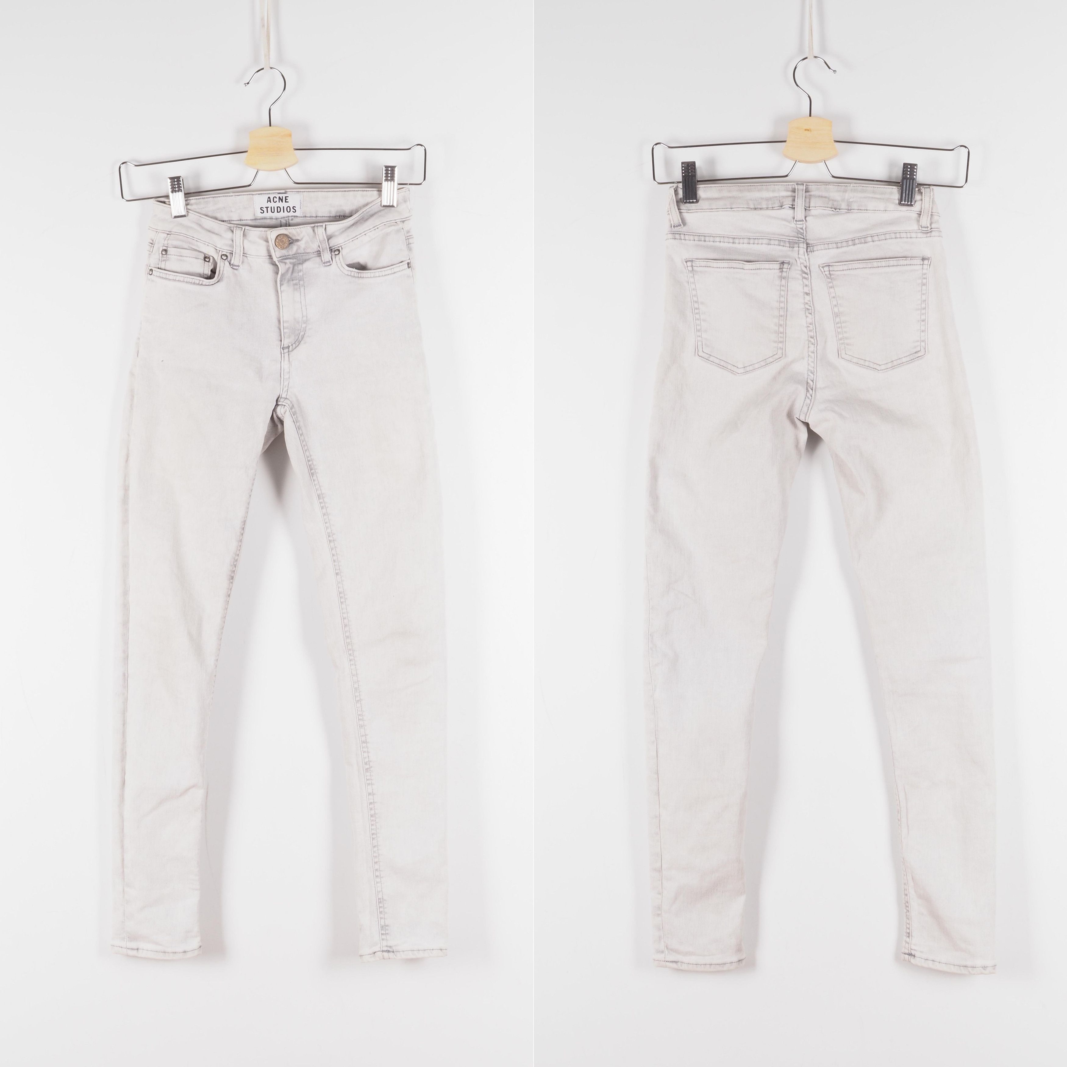 Acne Studios Acne Studios Skin 5 Silver Satin Women's Skinny Jeans Size 28" / US 6 / IT 42 - 1 Thumbnail