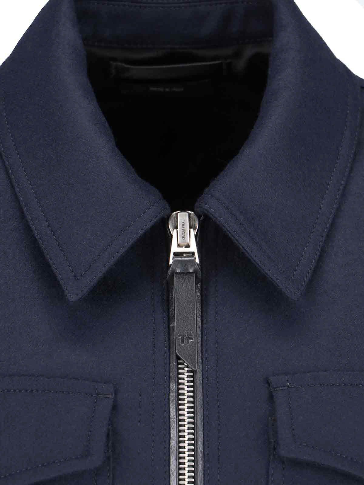 Tom Ford o1sndg1125 Technical Zip Jacket in Blue Size US M / EU 48-50 / 2 - 3 Thumbnail