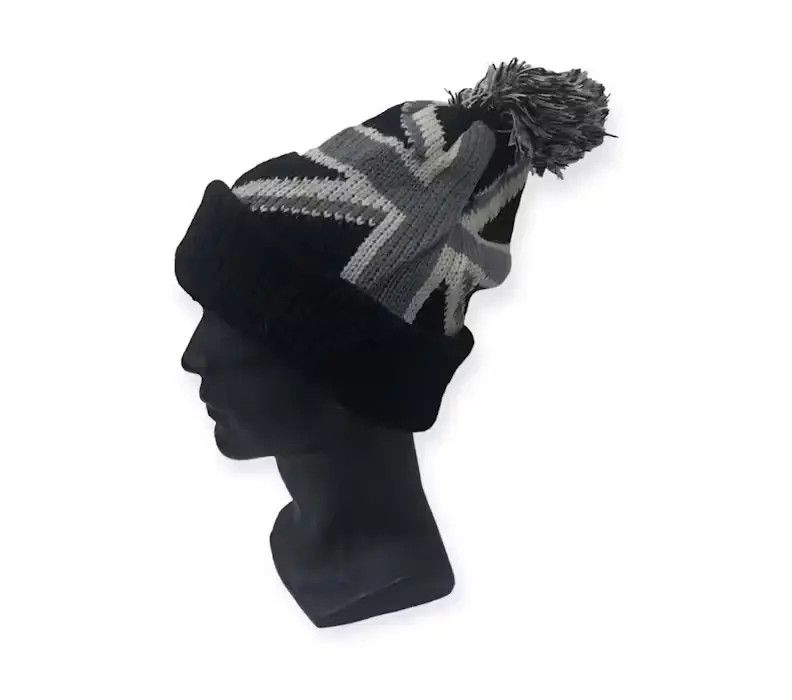 Japanese Brand × Vintage Vintage United Kingdom Flag Style Bobble Beanie Hat Size ONE SIZE - 1 Thumbnail