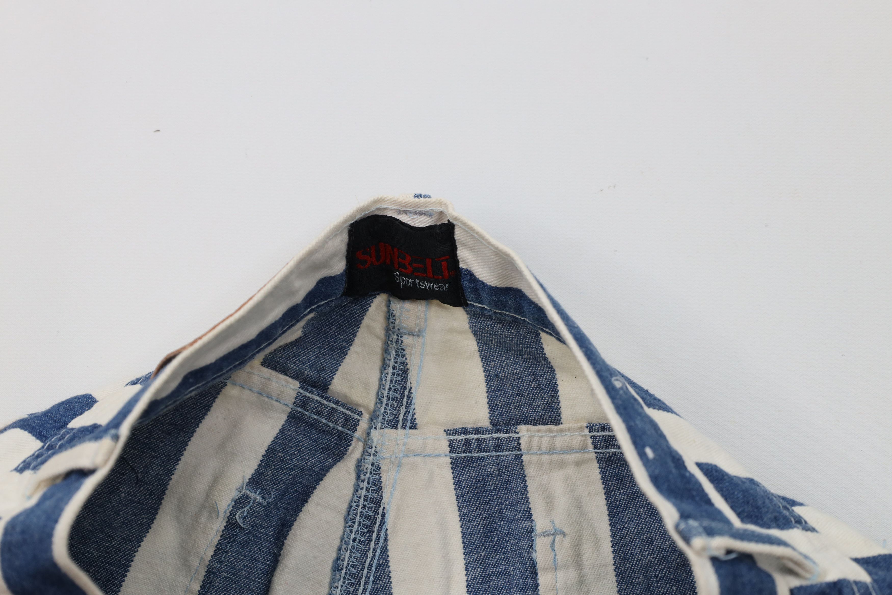 Vintage Vintage 90s Streetwear Baggy Striped Denim Shorts USA Size 28" / US 6 / IT 42 - 8 Thumbnail