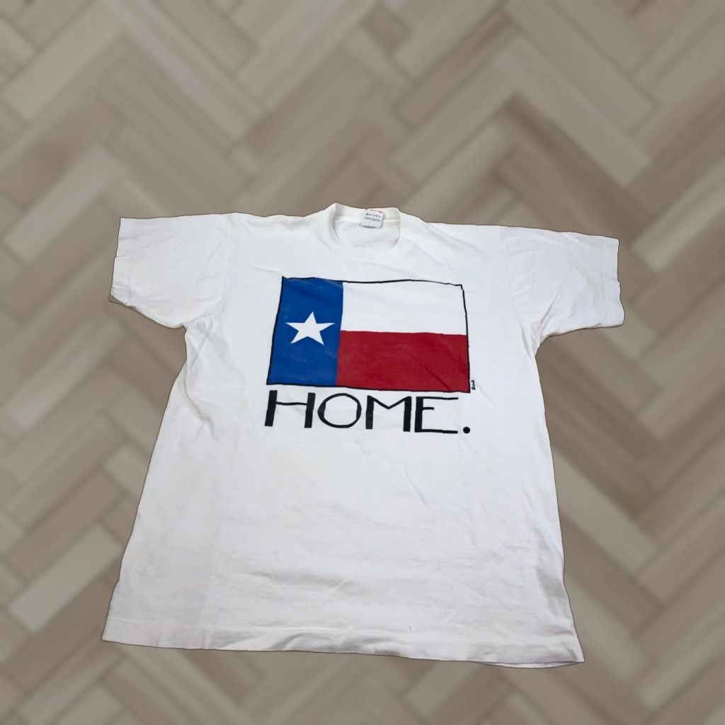 Fruit Of The Loom VINTAGE Texas Lone Star State T Shirt Mens L White Crew Neck Flag Graphic Print 11067 Size US L / EU 52-54 / 3 - 1 Thumbnail