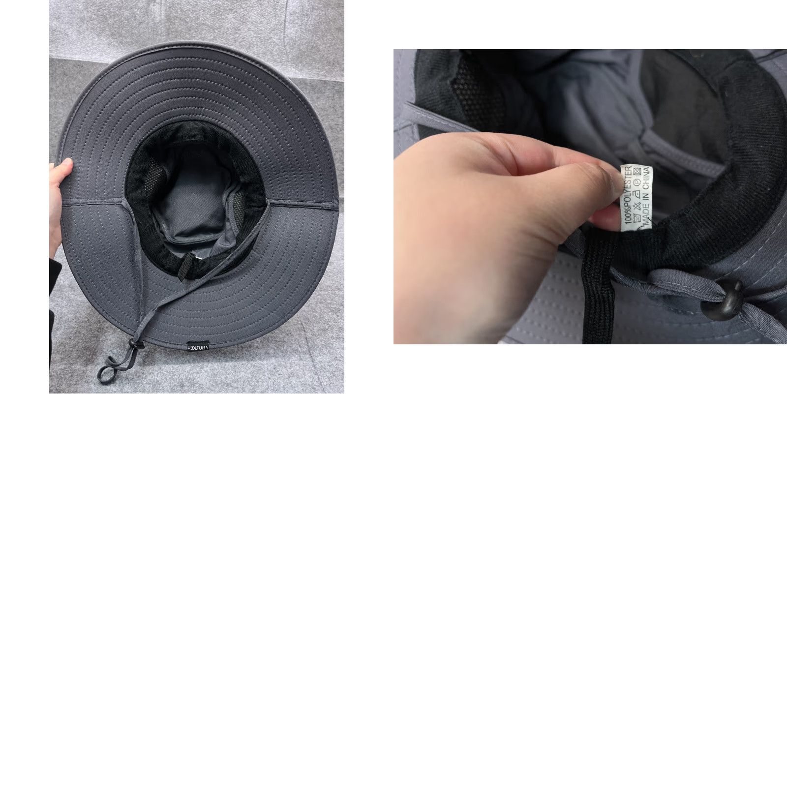Vintage Einskey Sun Bucket Hat Adult One Size Gray Knit 100% Polyester Camp Outdoors Size ONE SIZE - 9 Thumbnail