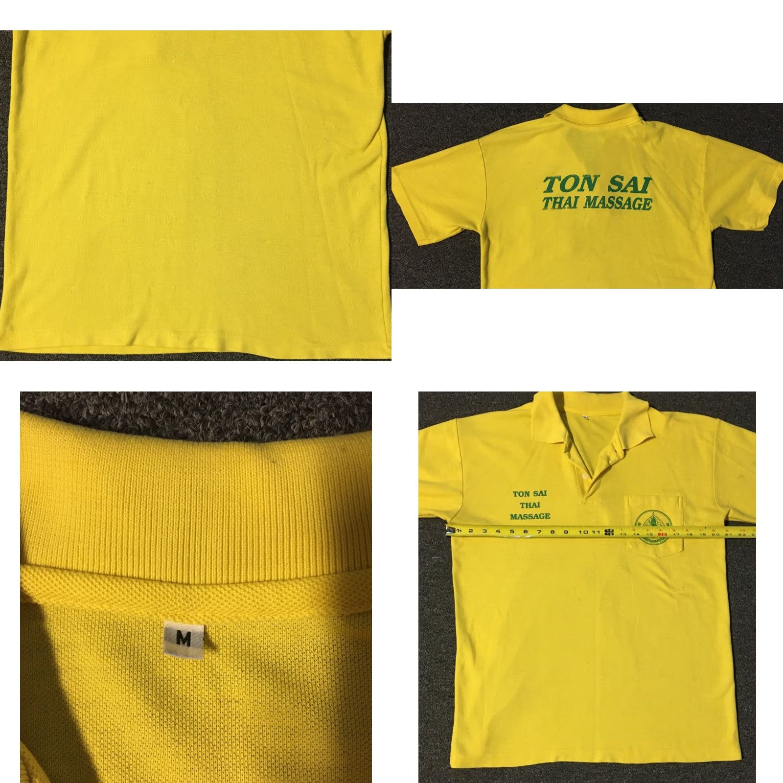 Vintage VINTAGE Ton Sai Thai Massage Faded Polo Shirt M Grunge Biker Therapist 90s USA Shirt Mens Yellow 90s 80s Classic Rockabilly USA Size US M / EU 48-50 / 2 - 8 Thumbnail