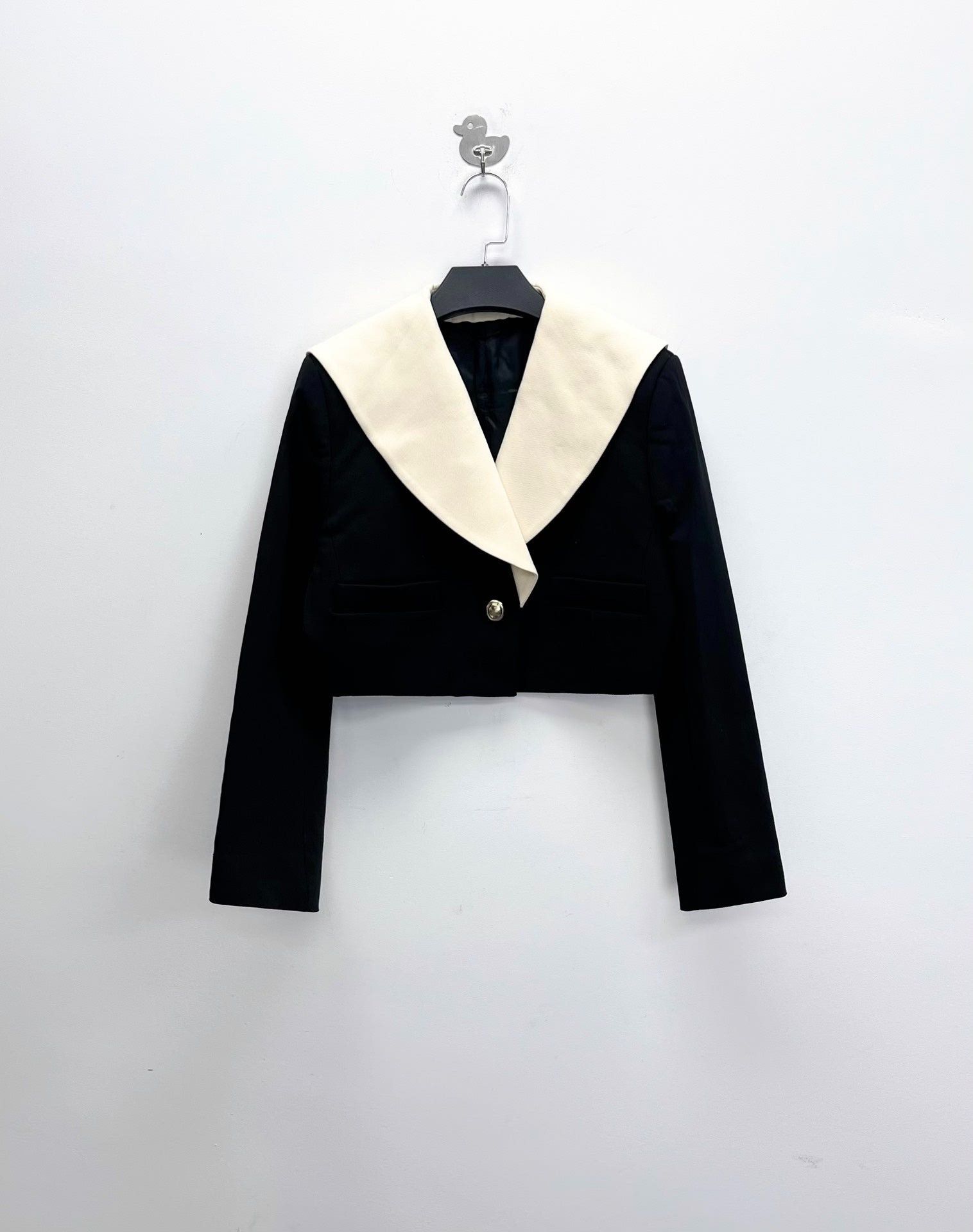 Miu Miu Miu Miu Black White Sailor Collar Rhinestone Blazer Size US M / EU 48-50 / 2 - 1 Thumbnail