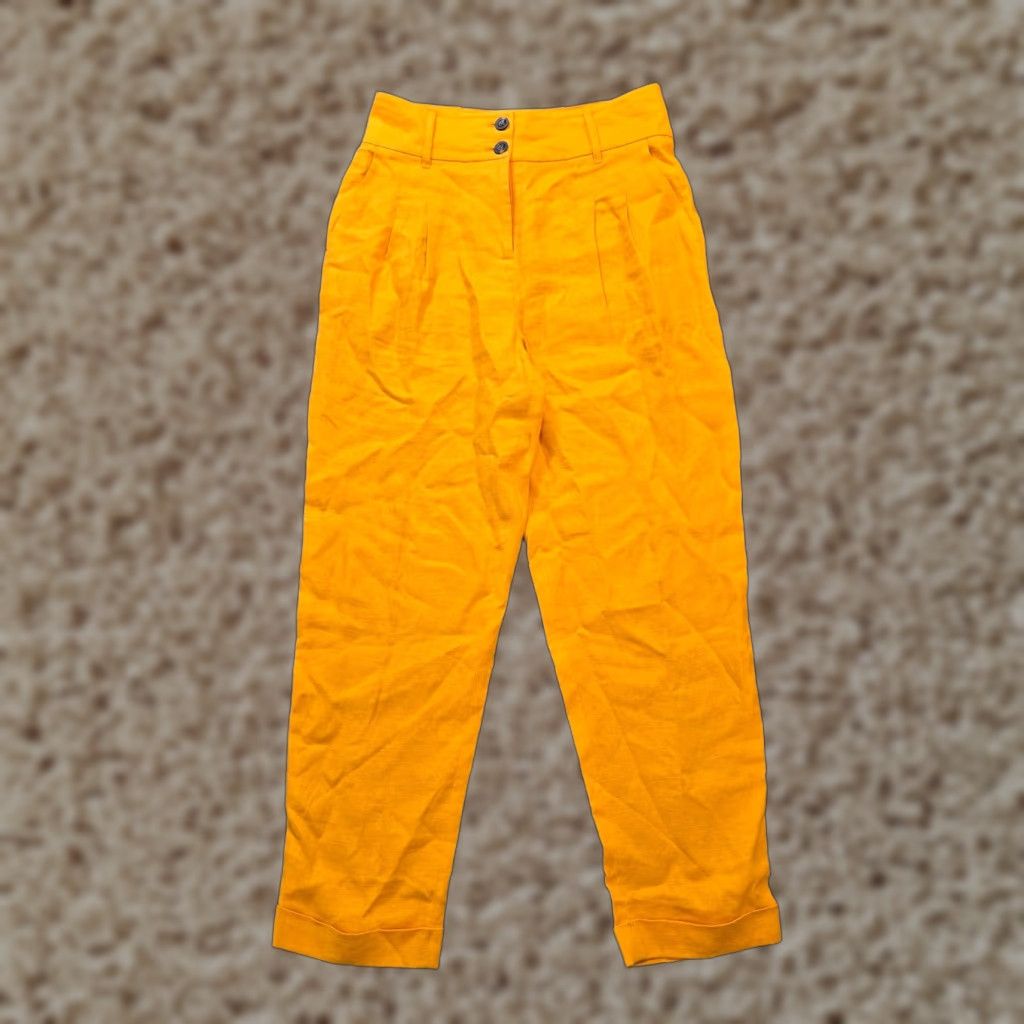 Boden Boden Pants Womens Size 4 Orange Linen Tapered Cuffed Pleated Casual Pants Womens Size 4 Orange Linen Tapered Cuffed Pleated Casual Size 27" / US 4 / IT 40 - 1 Thumbnail