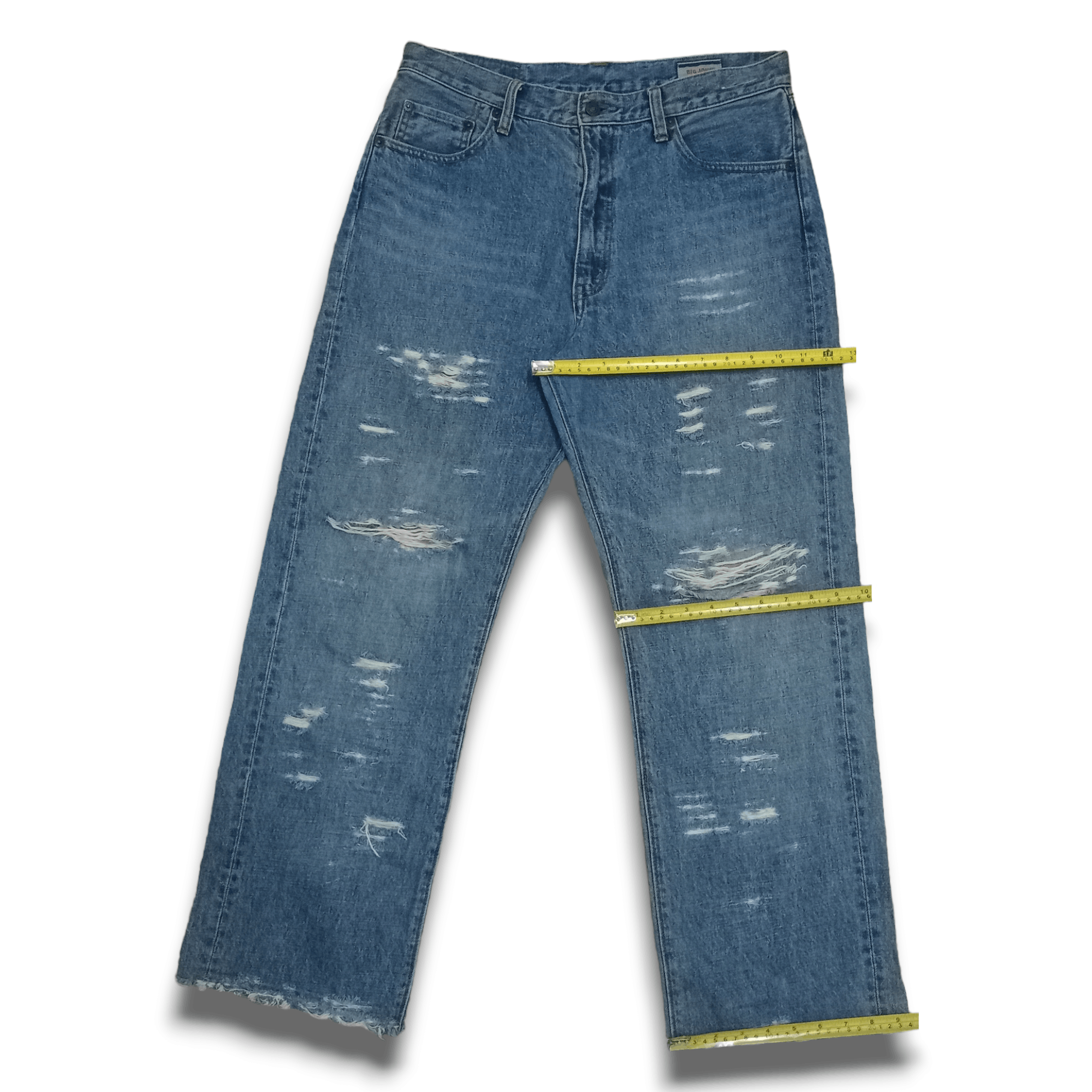 Big John × Japanese Brand Vintage Japanese Brand Blue Wash Distressed Baggy Jeans Size US 32 / EU 48 - 12 Thumbnail