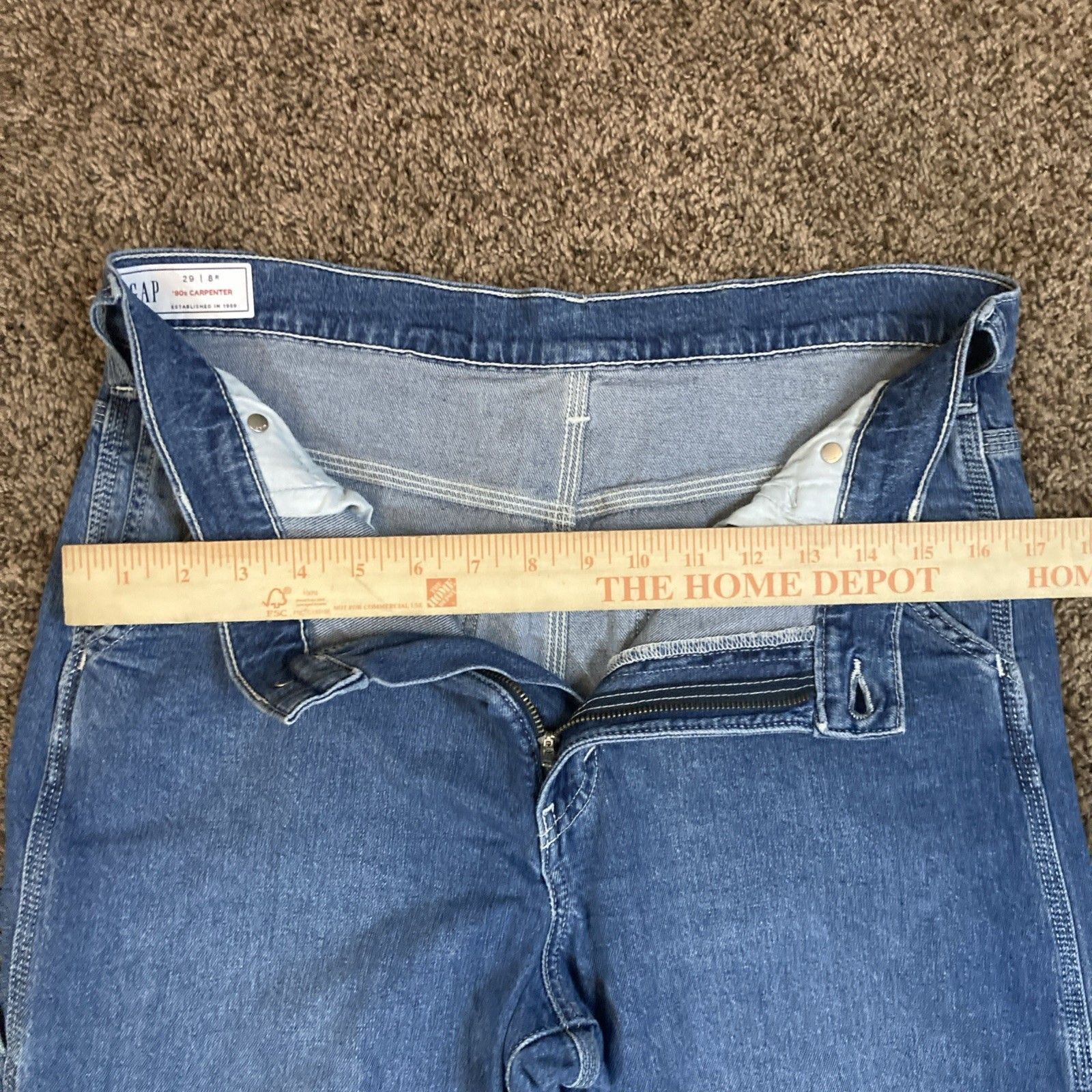Gap Y2K Gap 90s Loose Carpenter Denim Jeans Mens Size 29 8R Size US 29 - 3 Thumbnail