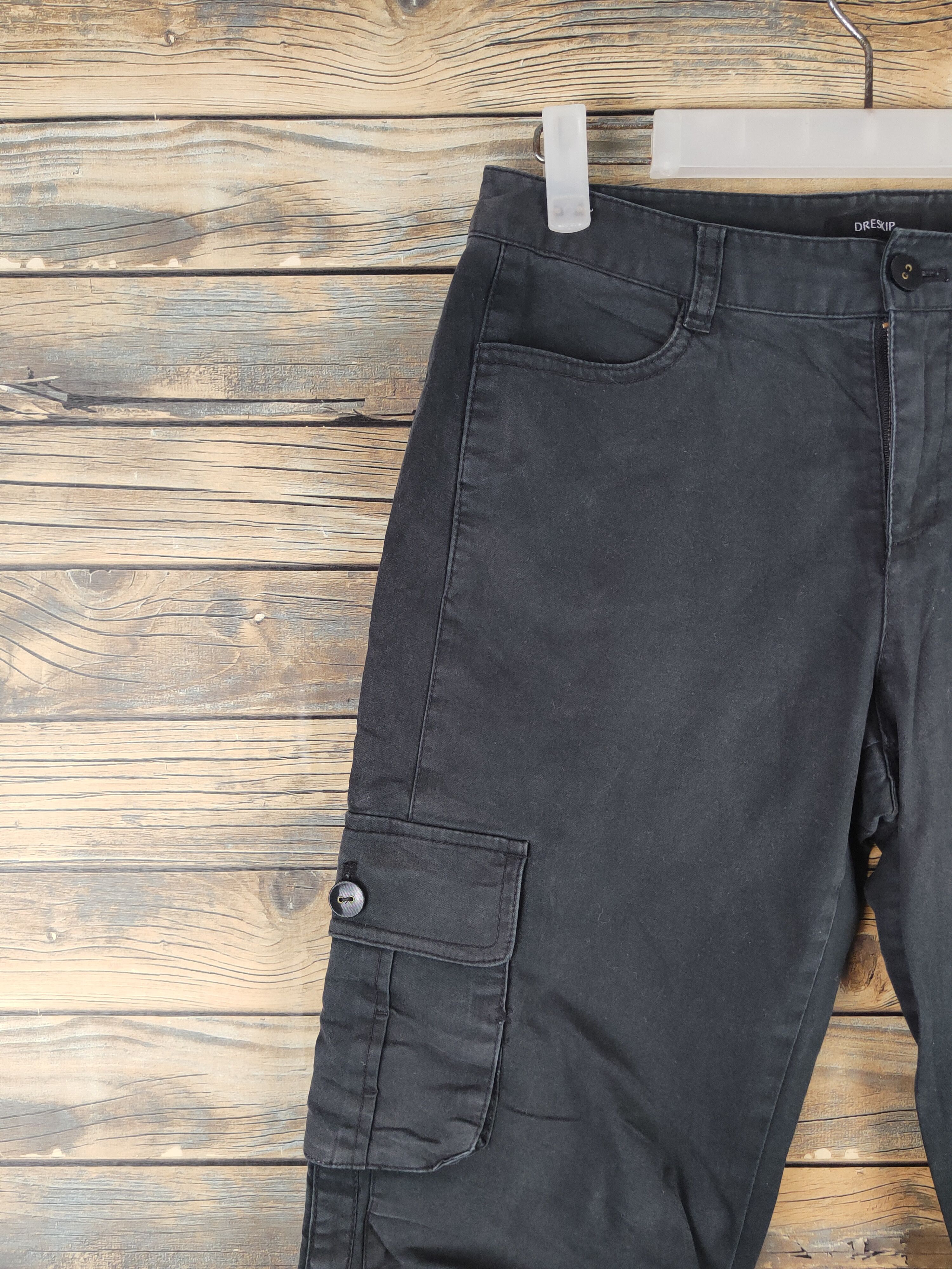 Japanese Brand DL Dreskip Black Multipocket Cargo Pants #Sp46-258T Size US 29 - 3 Thumbnail