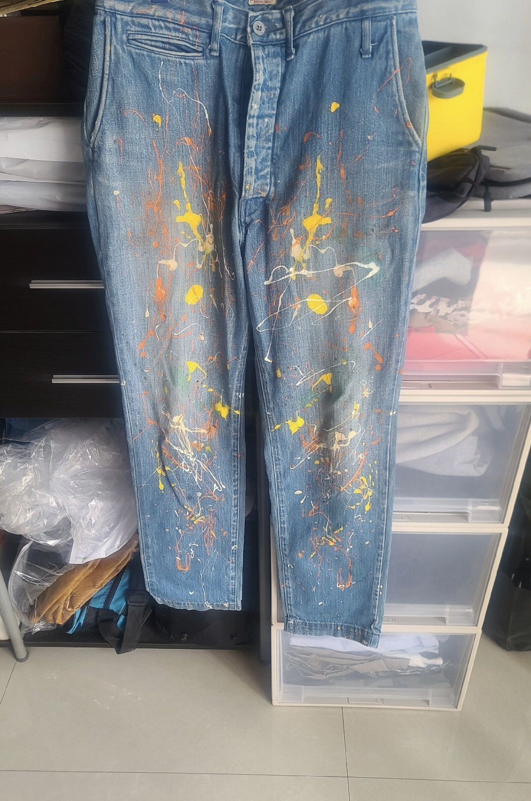 Kapital Splashy Straight Leg Jeans - - DMC-2508