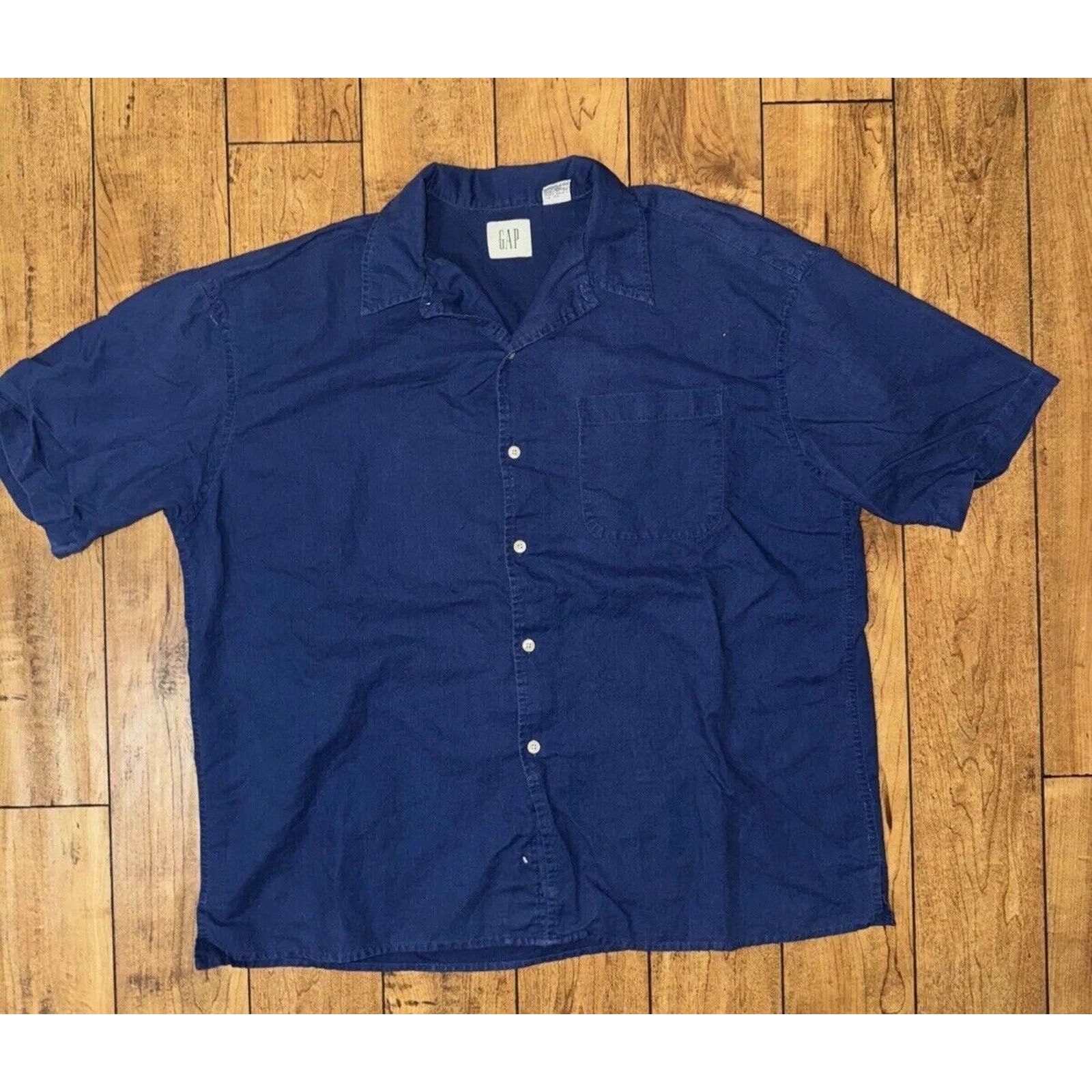 Gap × Old Navy × Vintage Gap Bowling Camper Button Up Short Sleeve Shirt Blue L 25x28 Size US L / EU 52-54 / 3 - 1 Thumbnail
