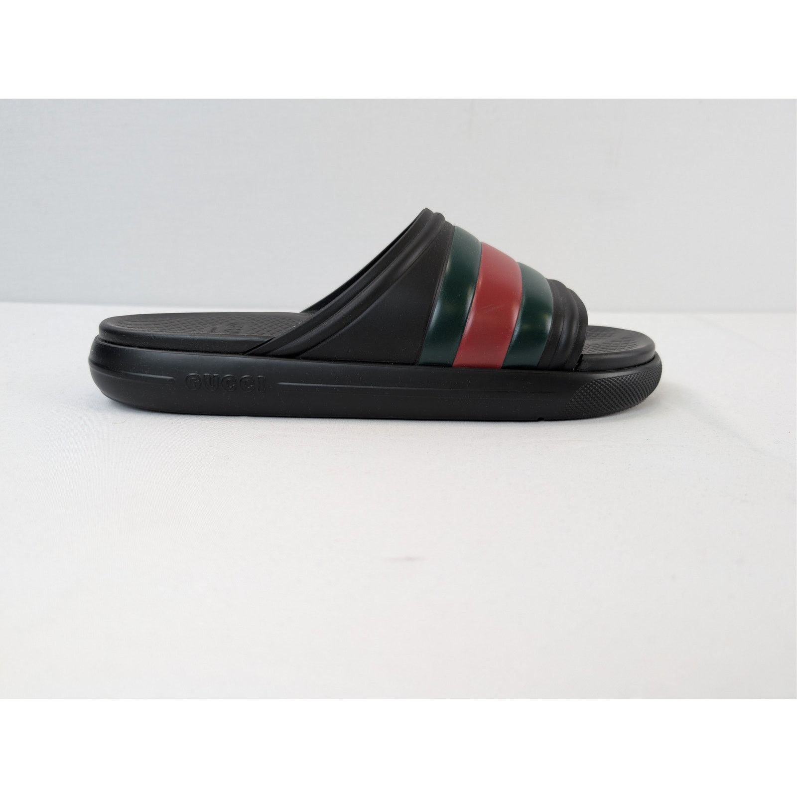 Gucci o1rshd1 Men's Web Slide Sandal Slipper with signature green Size US 11.5 / EU 44-45 - 4 Thumbnail