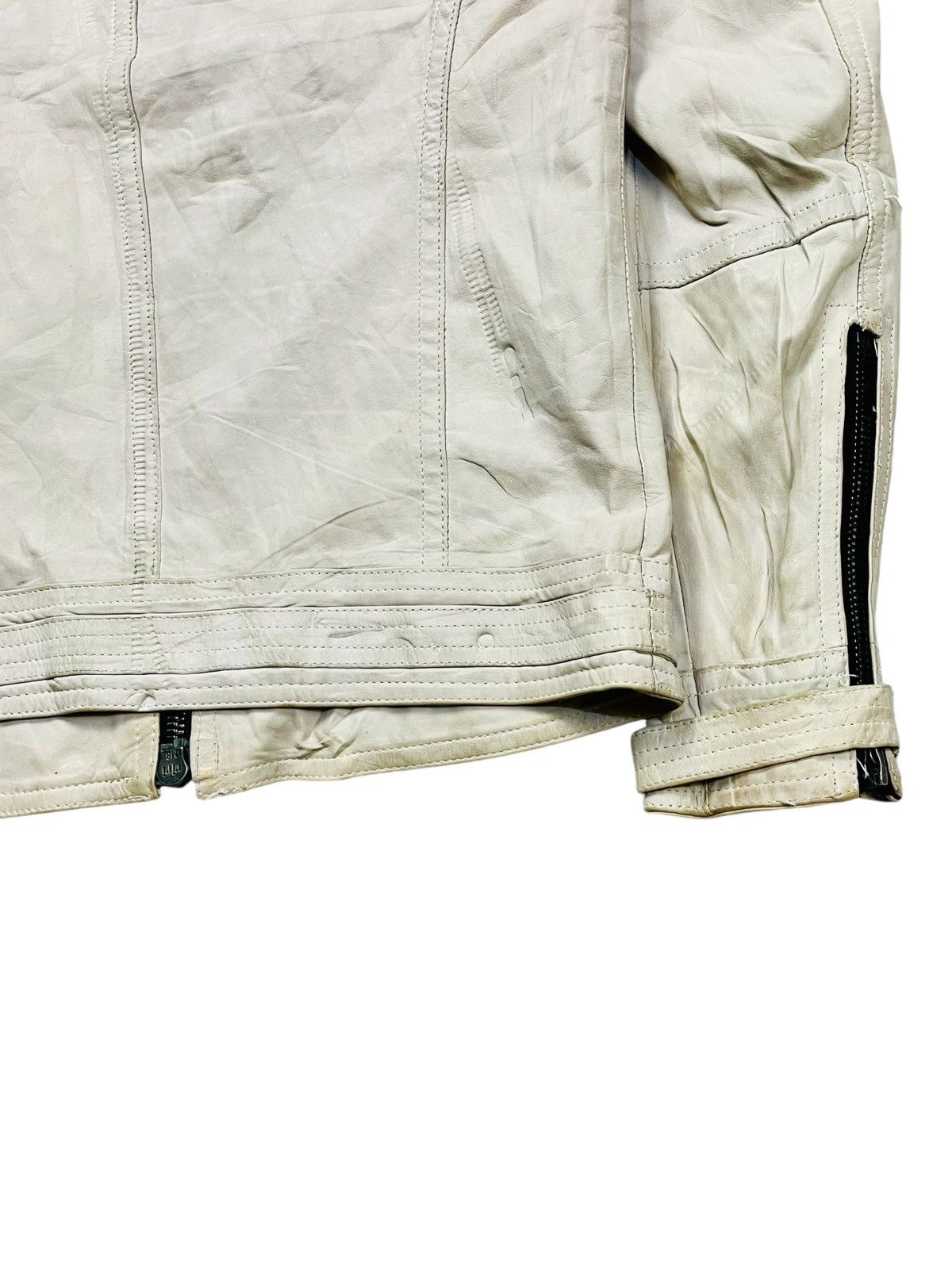 Shellac 2000s Shellac - White Cyber Rider Leather Jacket Size US M / EU 48-50 / 2 - 11 Thumbnail