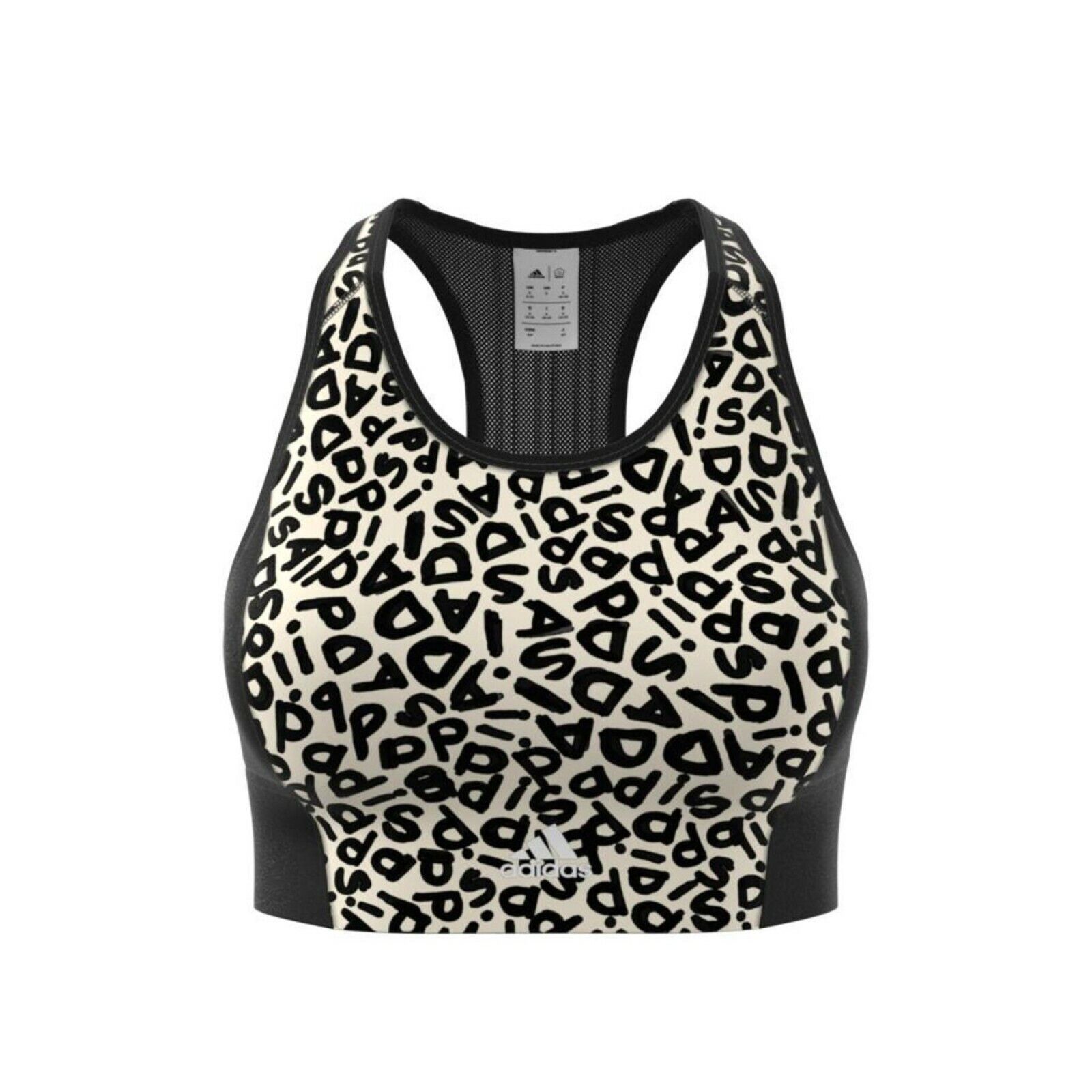 Adidas Adidas GS6339 Farm Rio Aeroready Bra Top Black/White ( L ) Size L / US 10 / IT 46 - 1 Thumbnail