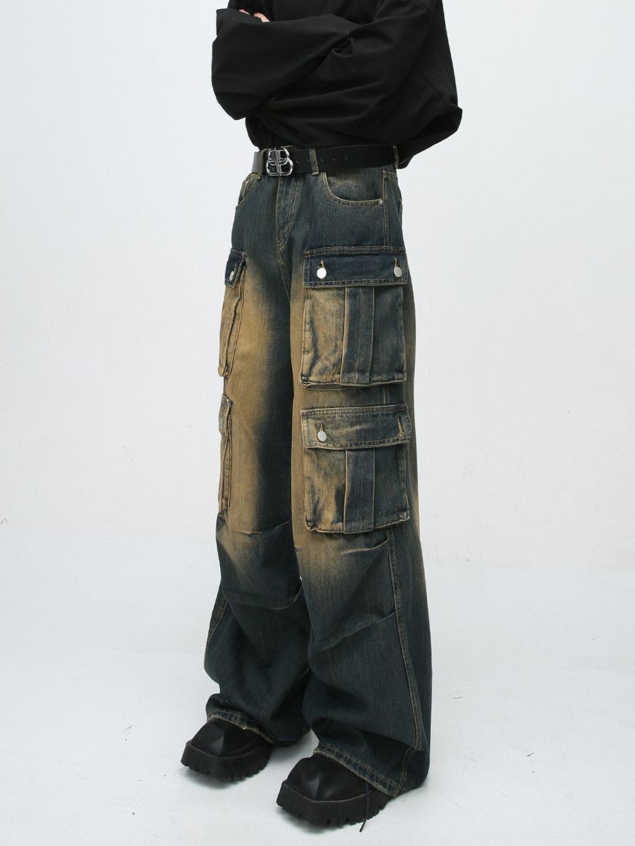 Vintage Men's Multi-Pocket Paneled Distressed Cargo Jeans Size US 32 / EU 48 - 3 Thumbnail