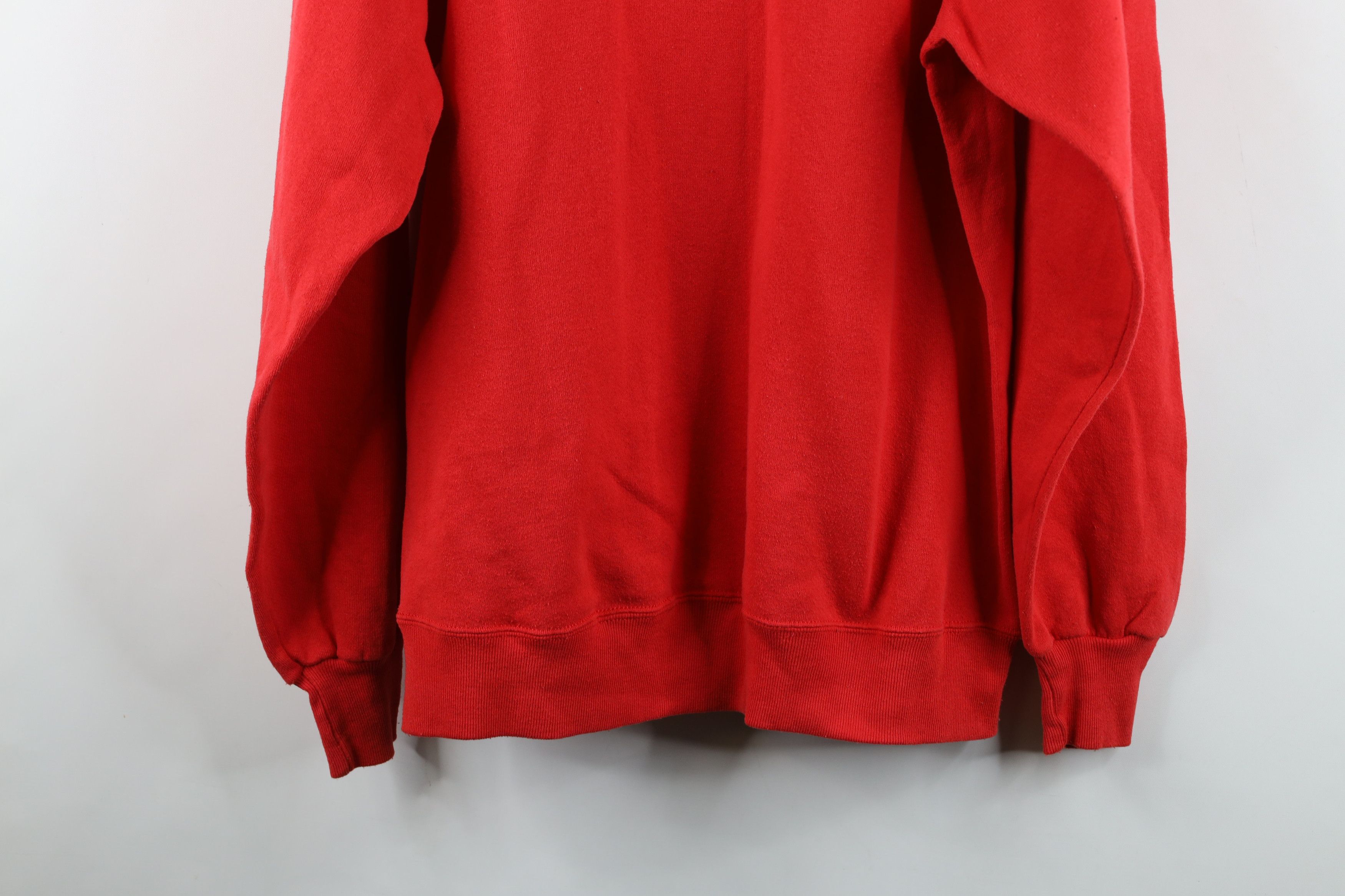 Vintage Vintage 90s Streetwear Blank Crewneck Sweatshirt Red USA Size US XXL / EU 58 / 5 - 14 Thumbnail