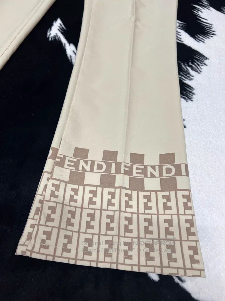 Fendi Fendi size M Old Patterned Cuffed Light Blue Trousers Size 22" - 3 Thumbnail