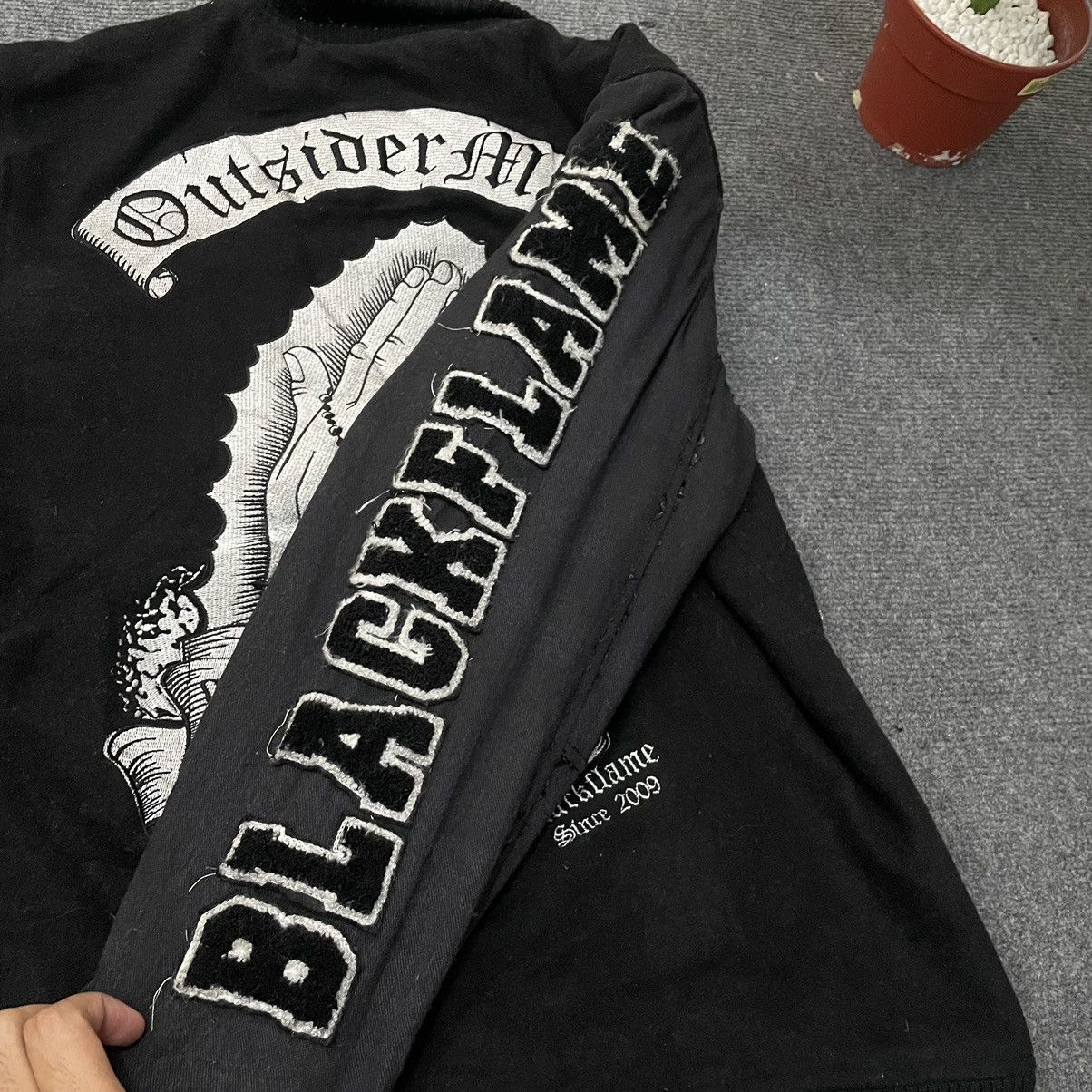 Affliction × If Six Was Nine × Japanese Brand Black Flame Embroidery Detailing Wool Varsity Jacket Size US M / EU 48-50 / 2 - 4 Thumbnail