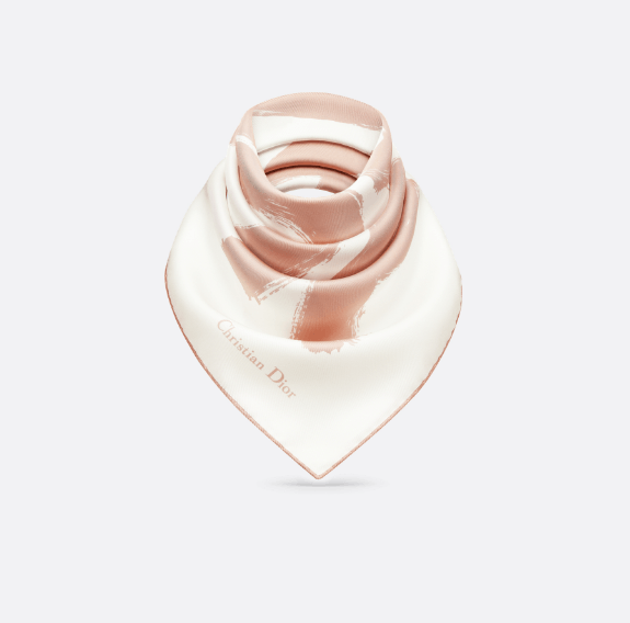 Dior o1w1db10625 Size : OS / Square Scarf in White/Light Brown Size ONE SIZE - 3 Thumbnail