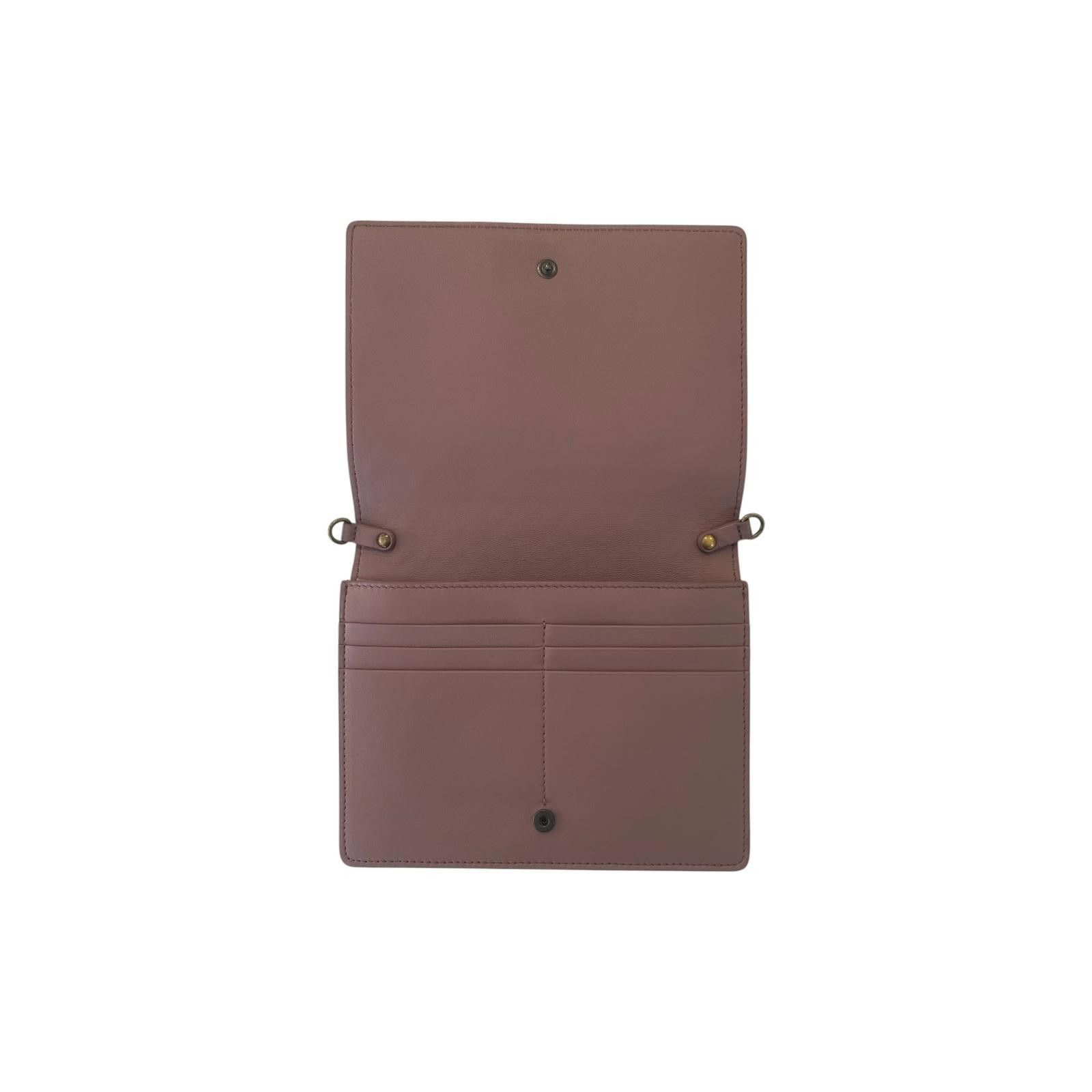 Bottega Veneta Bottega Veneta Intrecciato Chain Wallet Clutch Lavender Grey Size ONE SIZE - 4 Thumbnail