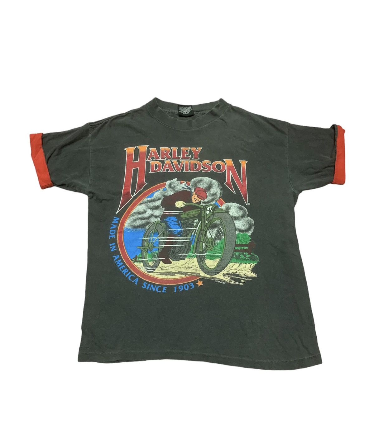 Harley Davidson × Vintage VINTAGE 80-90s HARLEY DAVIDSON FUN WEAR Tshirt Size US M / EU 48-50 / 2 - 1 Thumbnail