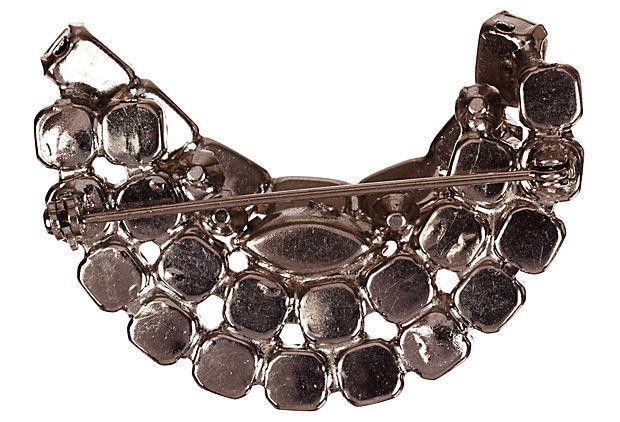 Designer Rhinestone Crescent Shape Pin Size ONE SIZE - 4 Thumbnail